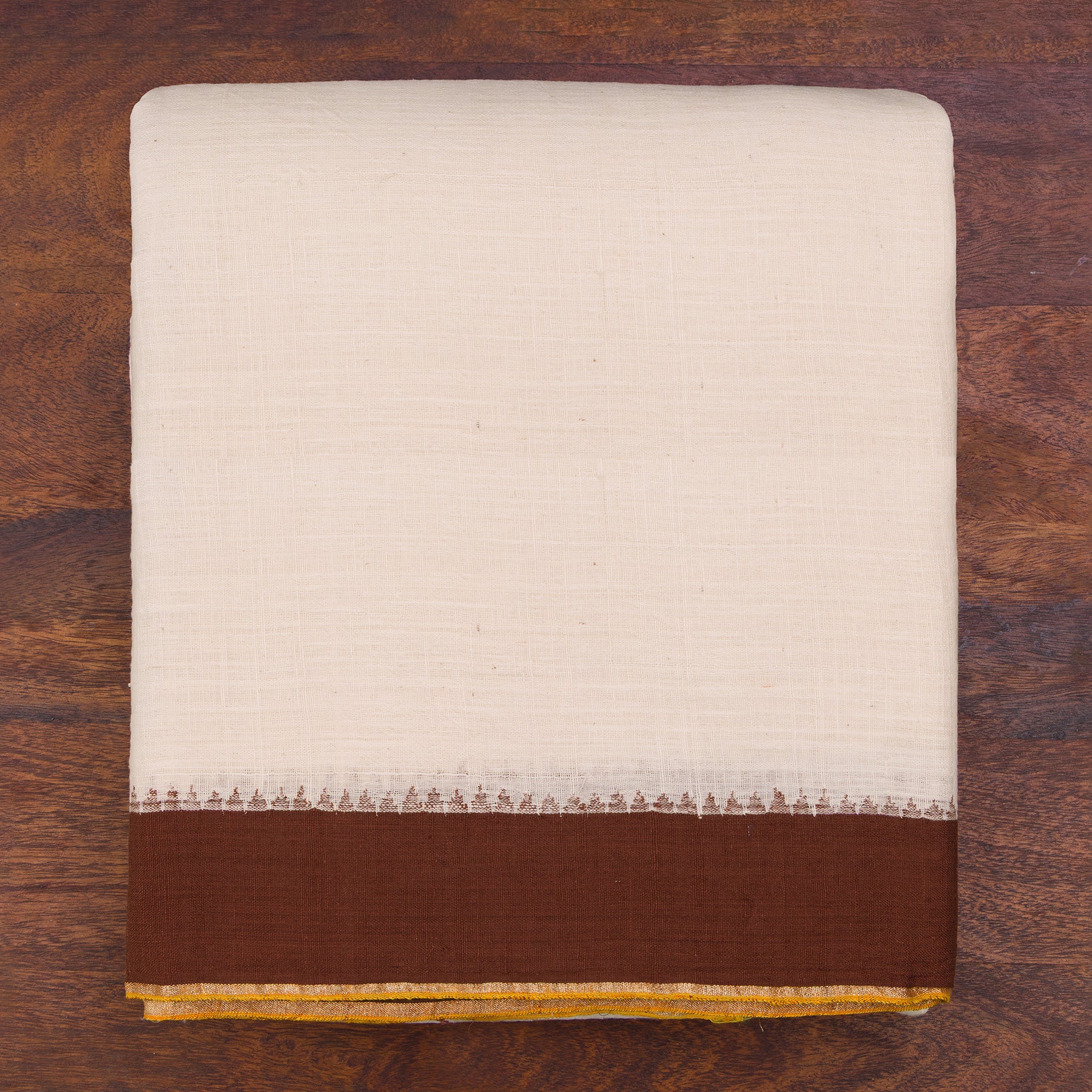 Kanakavalli Khadi Cotton Angavastram CO-ORD 25-618-AF003-10421 - Folded View
