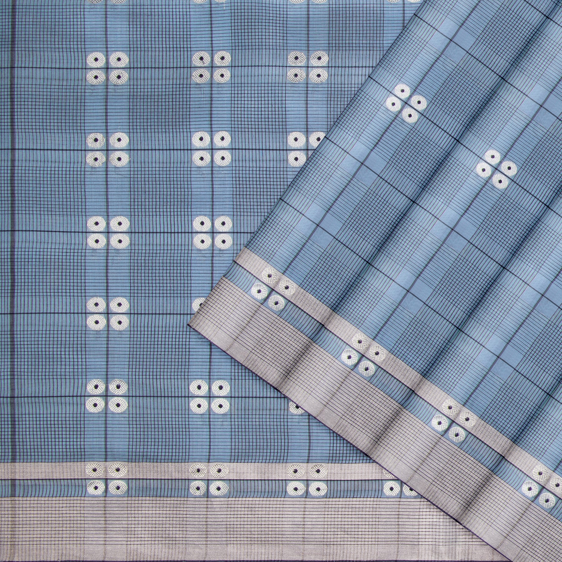 Pradeep Pillai Chanderi Silk/Cotton Sari 26-008-HS005-00069 - Cover View