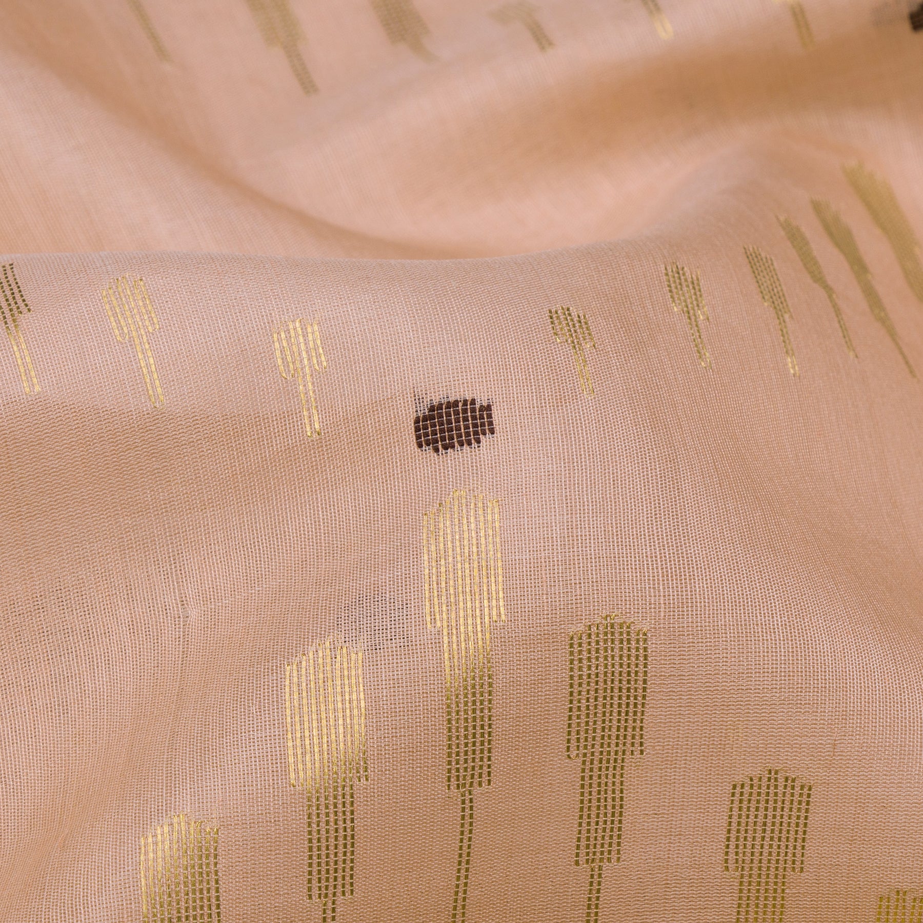 Pradeep Pillai Chanderi Silk/Cotton Sari 26-008-HS005-00074 - Fabric View