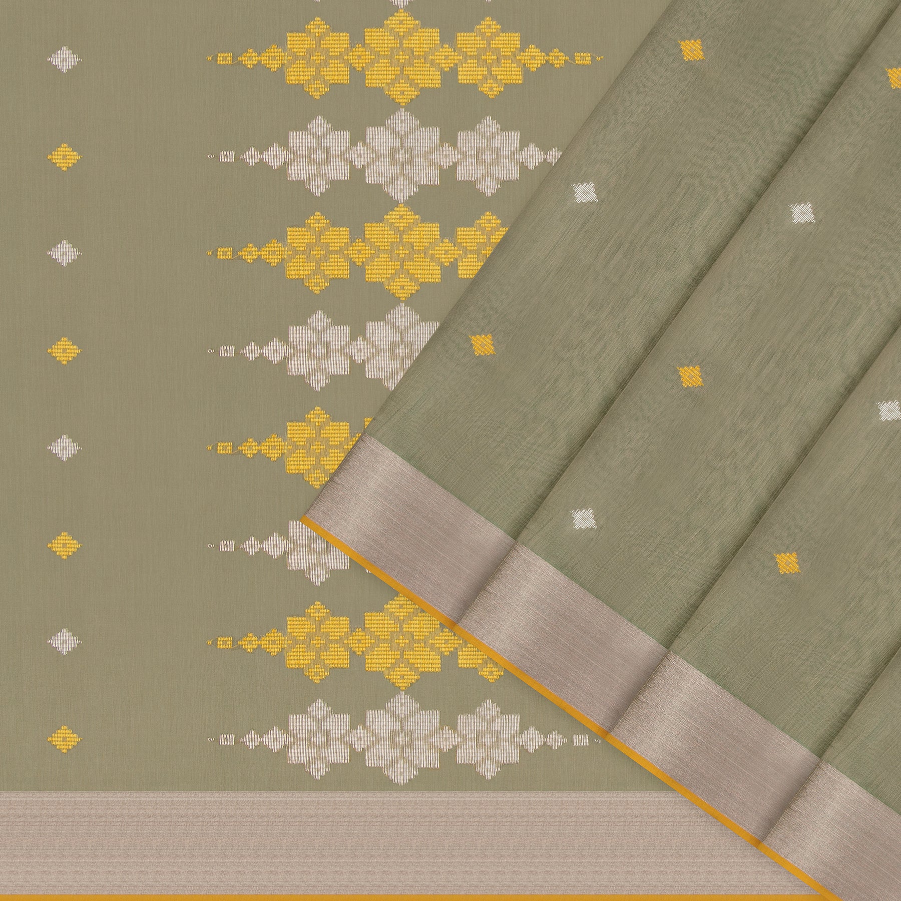 Pradeep Pillai Chanderi Silk/Cotton Sari 26-008-HS005-00085 - Cover View