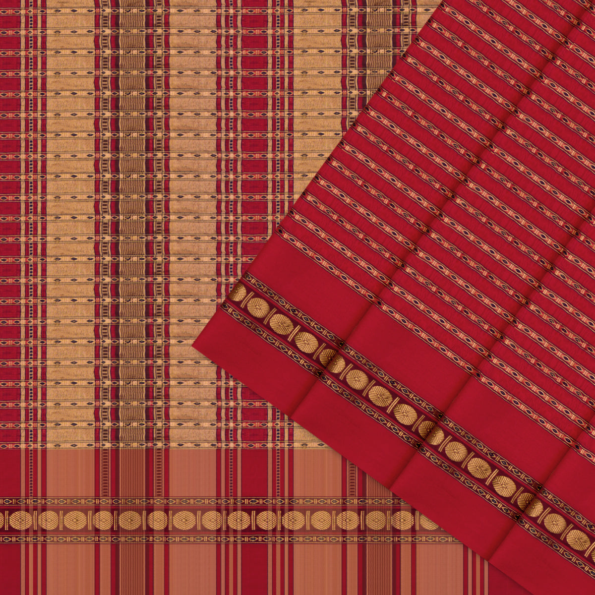 Pradeep Pillai Chanderi Silk/Cotton Sari 26-008-HS005-00128 - Cover View