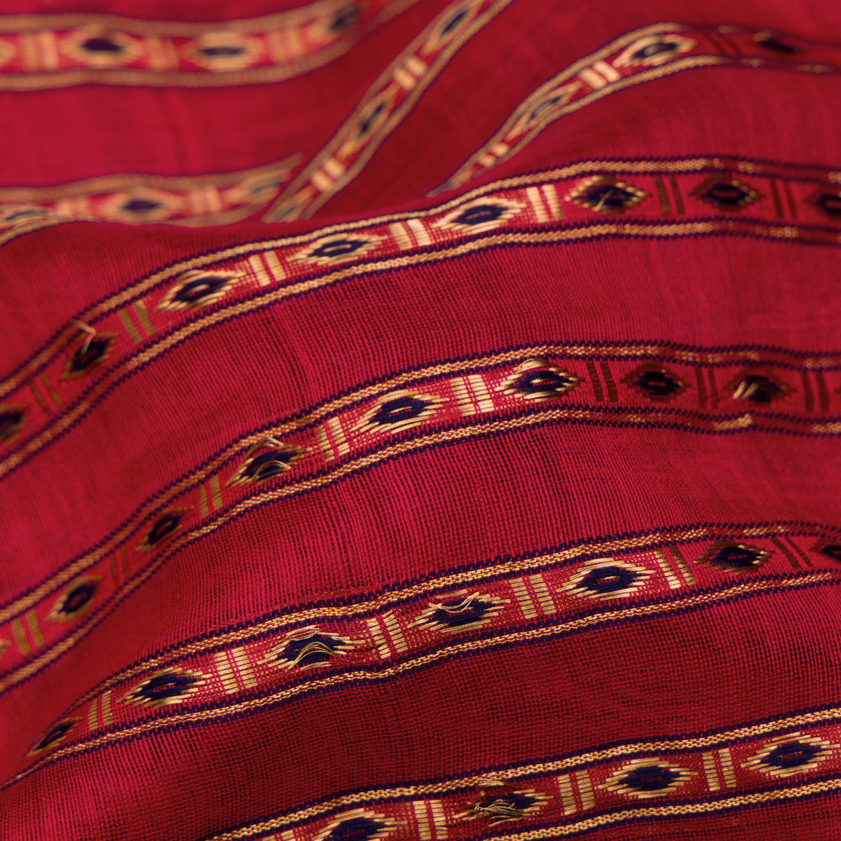 Pradeep Pillai Chanderi Silk/Cotton Sari 26-008-HS005-00128 - Fabric View