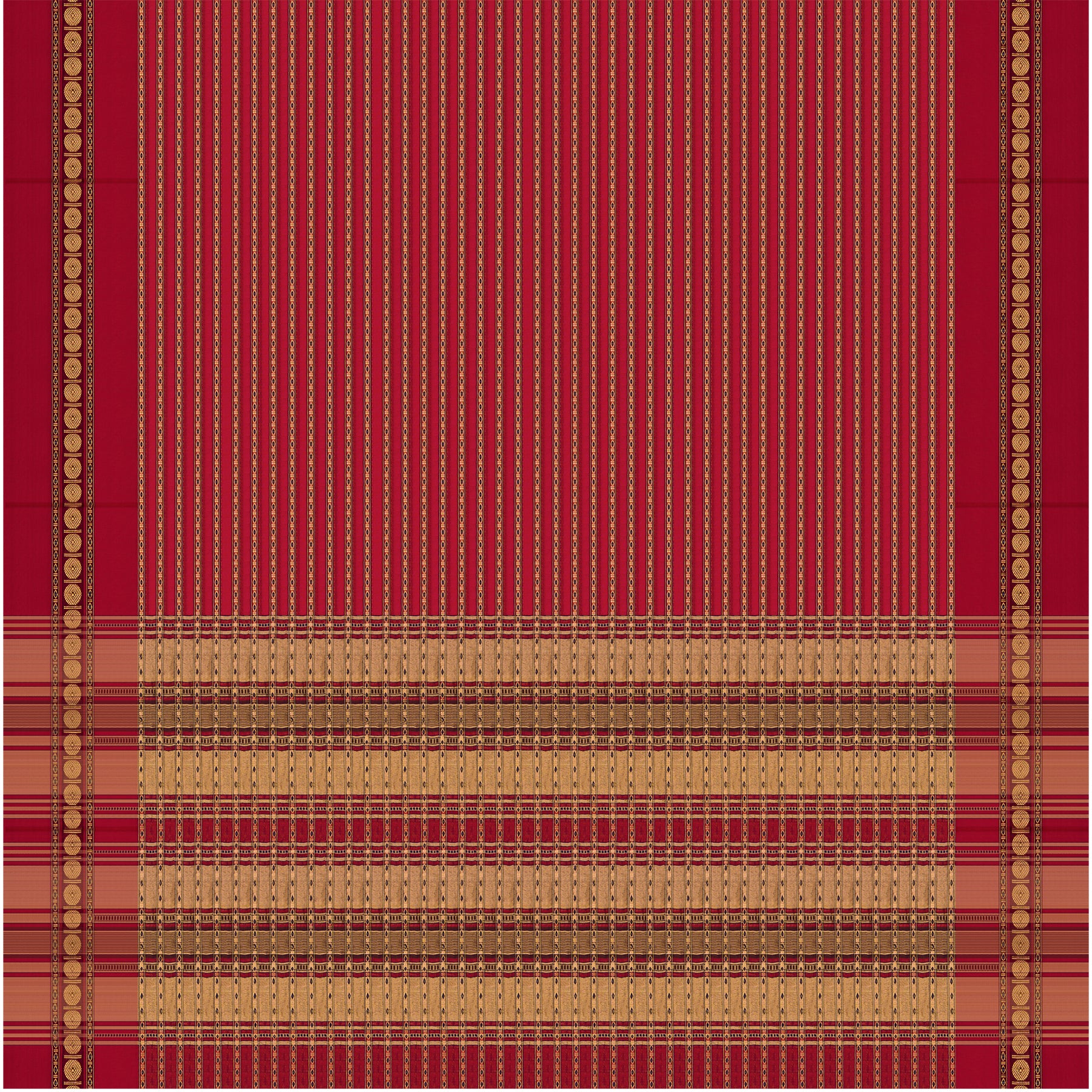 Pradeep Pillai Chanderi Silk/Cotton Sari 26-008-HS005-00128 - Full View