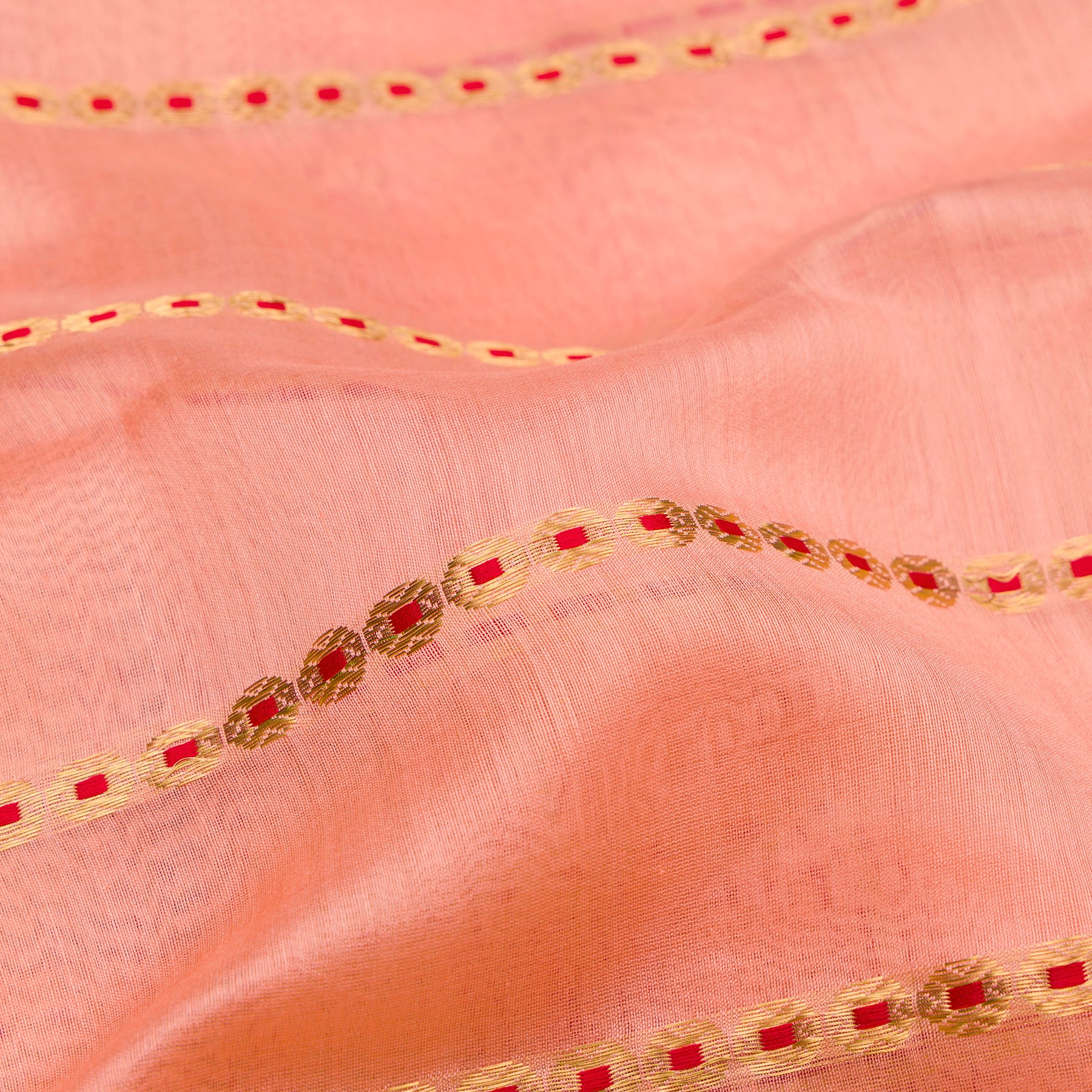 Pradeep Pillai Chanderi Silk/Cotton Sari 26-008-HS005-00154 - Fabric View