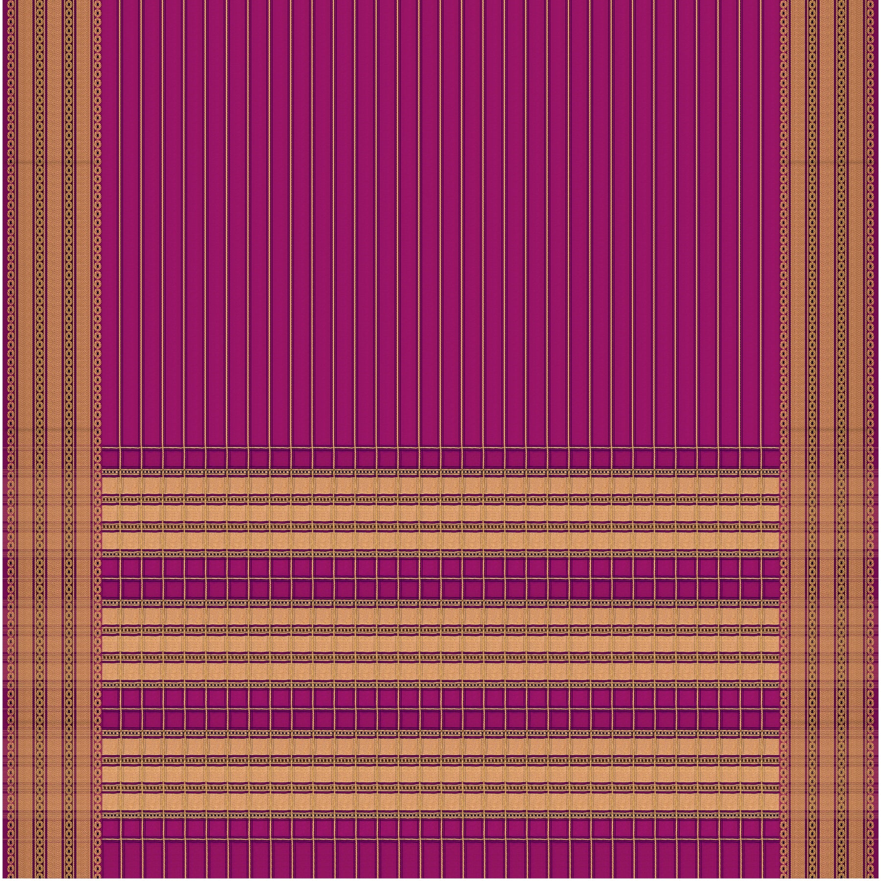 Pradeep Pillai Chanderi Silk/Cotton Sari 26-008-HS005-00159 - Full View