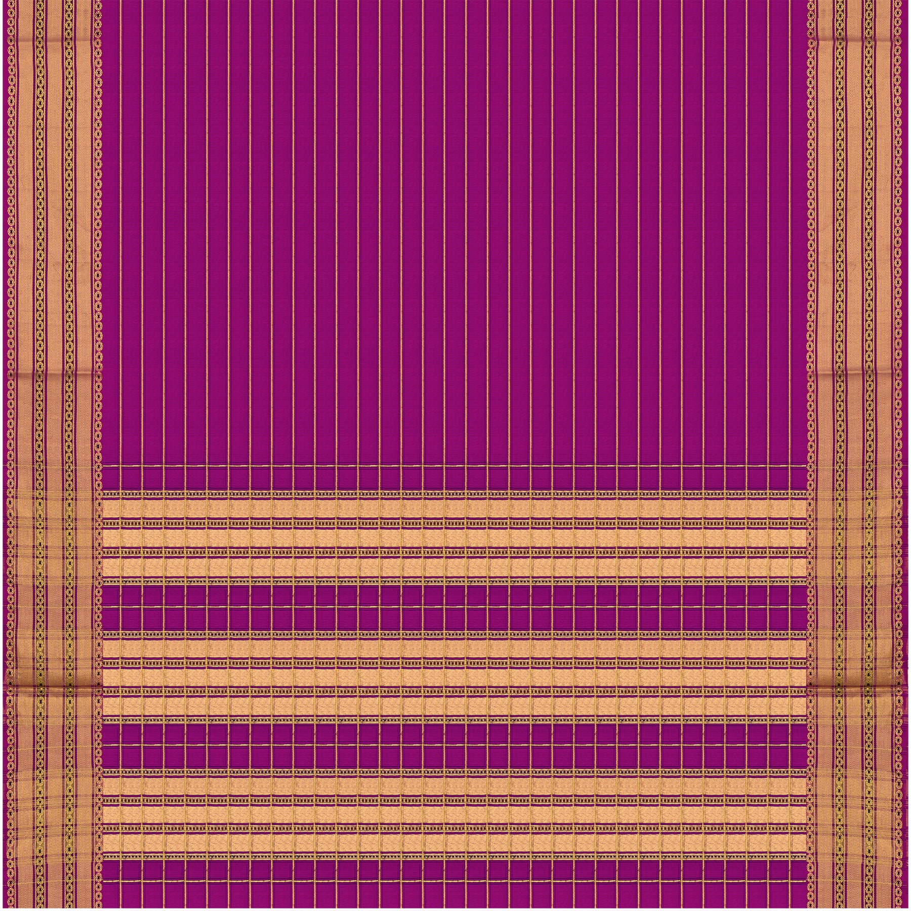 Pradeep Pillai Chanderi Silk/Cotton Sari 26-008-HS005-00160 - Full View