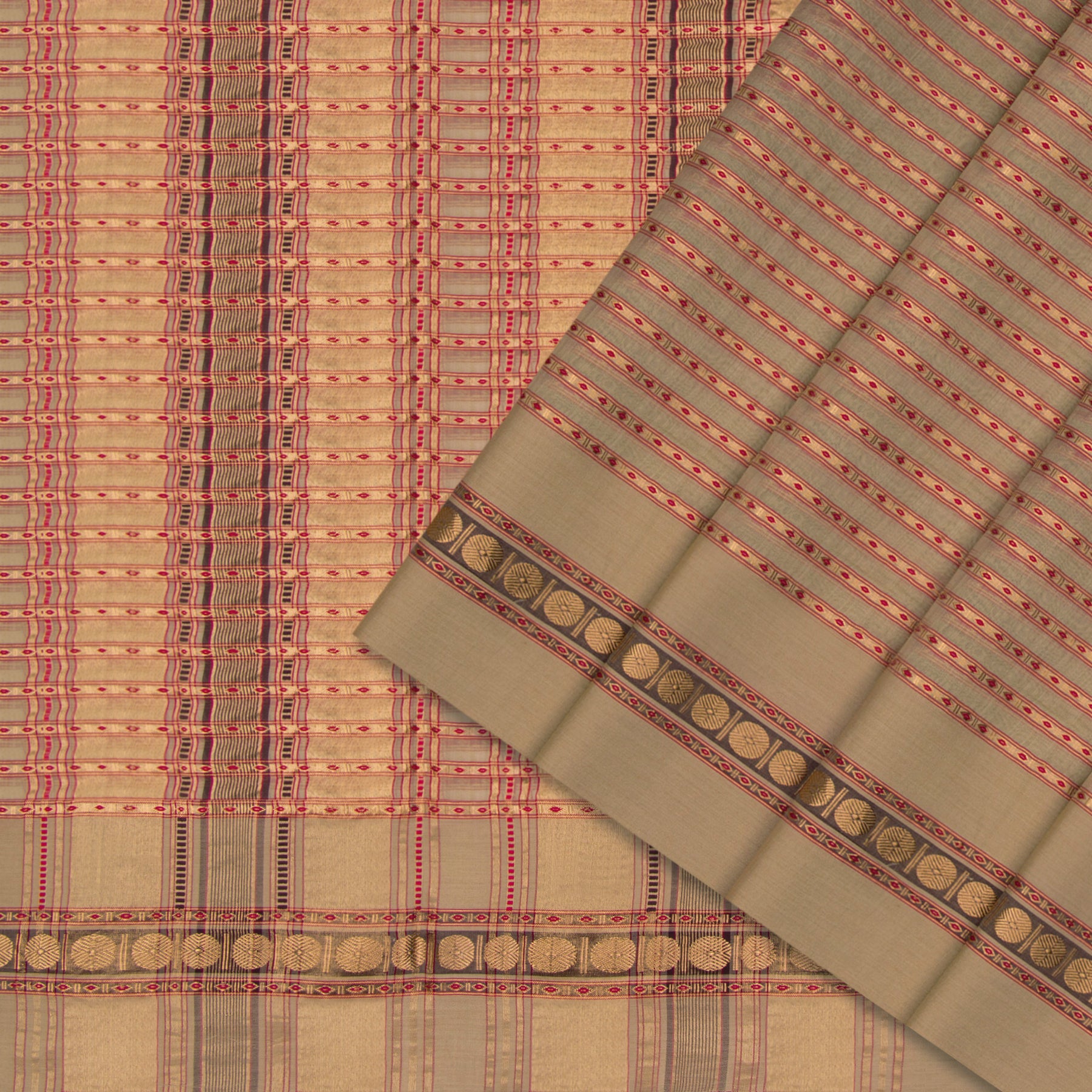 Pradeep Pillai Chanderi Silk/Cotton Sari 26-008-HS005-00235 - Cover View