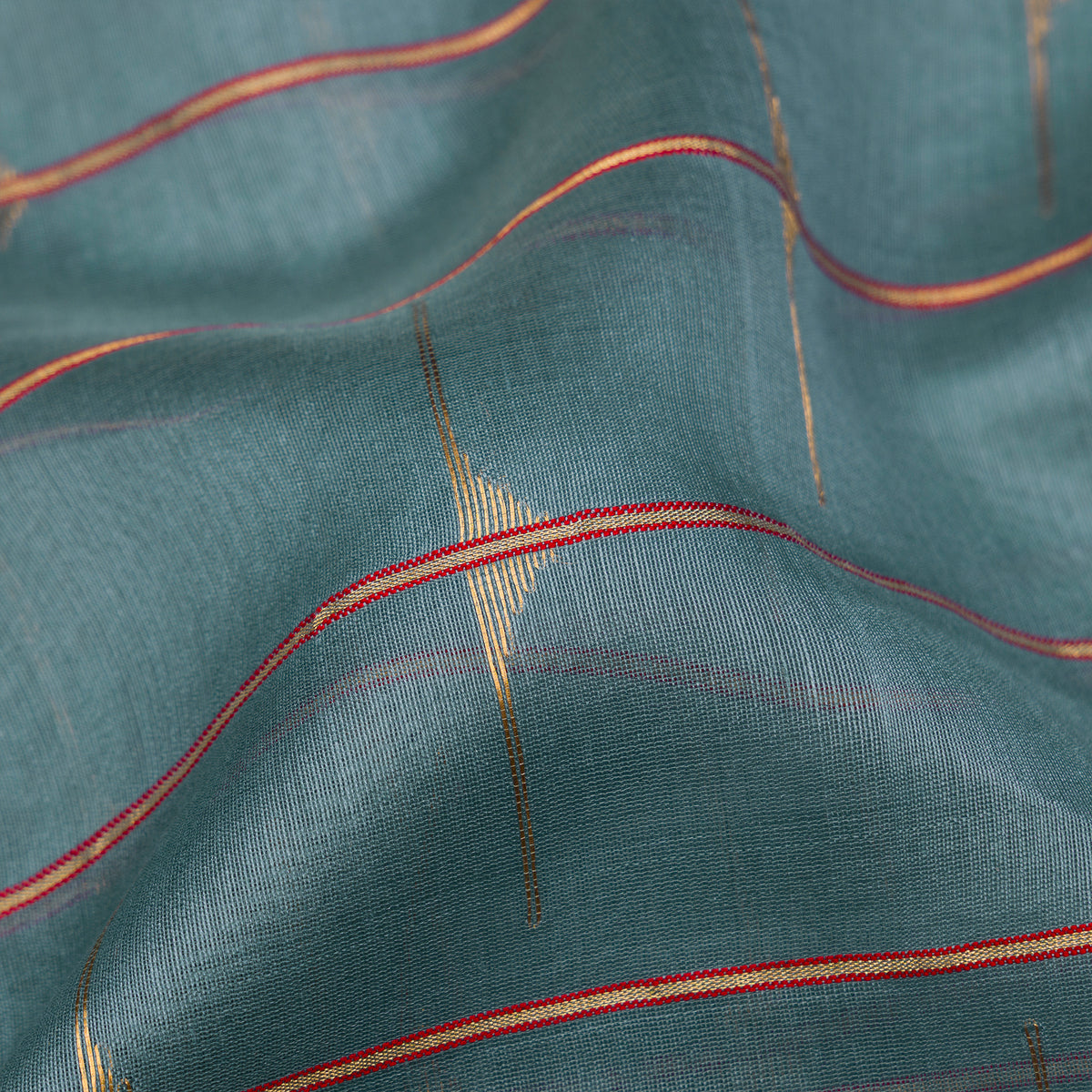 Pradeep Pillai Chanderi Silk/Cotton Sari 26-008-HS005-00295 - Fabric View