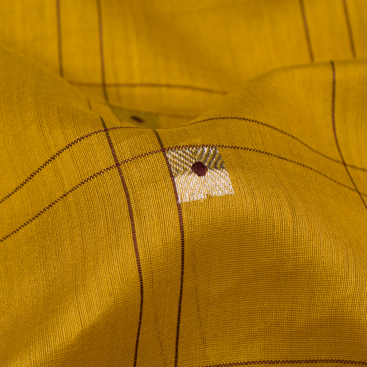 Pradeep Pillai Chanderi Silk/Cotton Sari 26-008-HS005-00306 - Fabric View