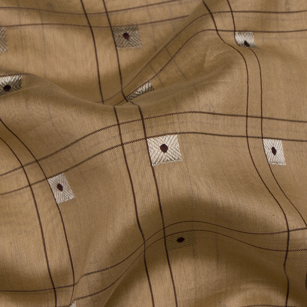 Pradeep Pillai Chanderi Silk/Cotton Sari 26-008-HS005-00307 - Fabric View