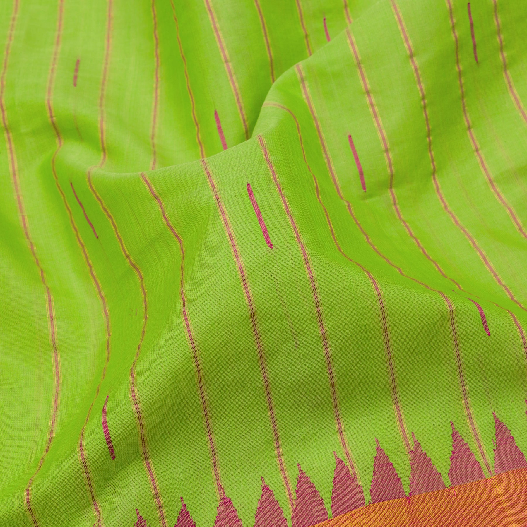 Kanakavalli Gadwal Silk/Cotton Sari 23-604-HS005-07873 - Fabric View