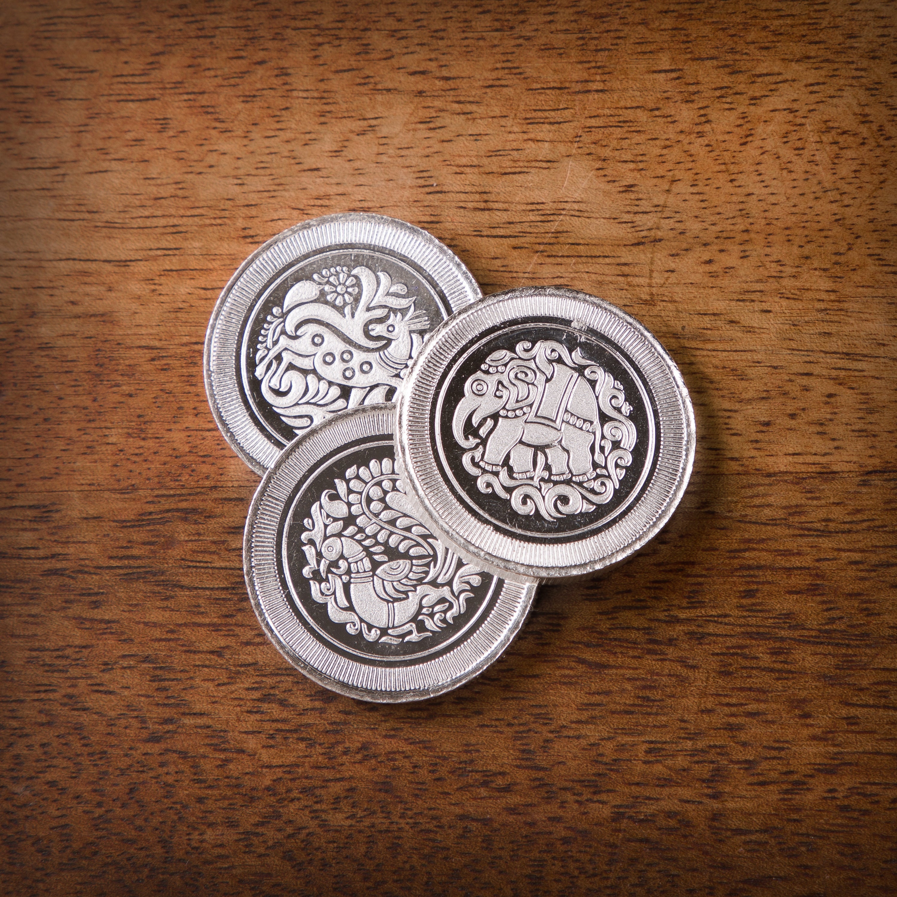 Kanakavalli Silver Coin Collectible Set (3 Coin Set)