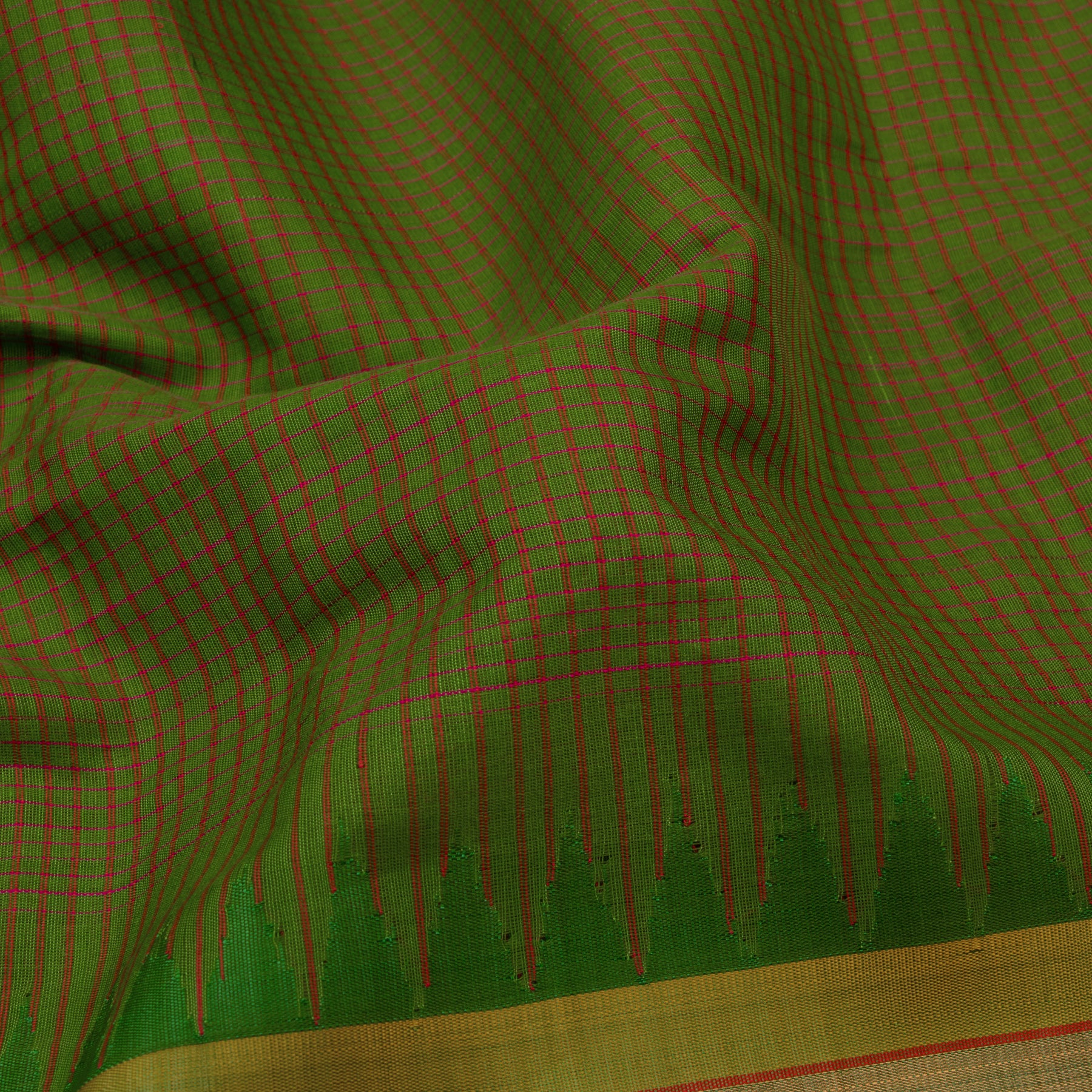 Kanakavalli Gadwal Silk/Cotton Sari 22-604-HS005-05711 - Fabric View