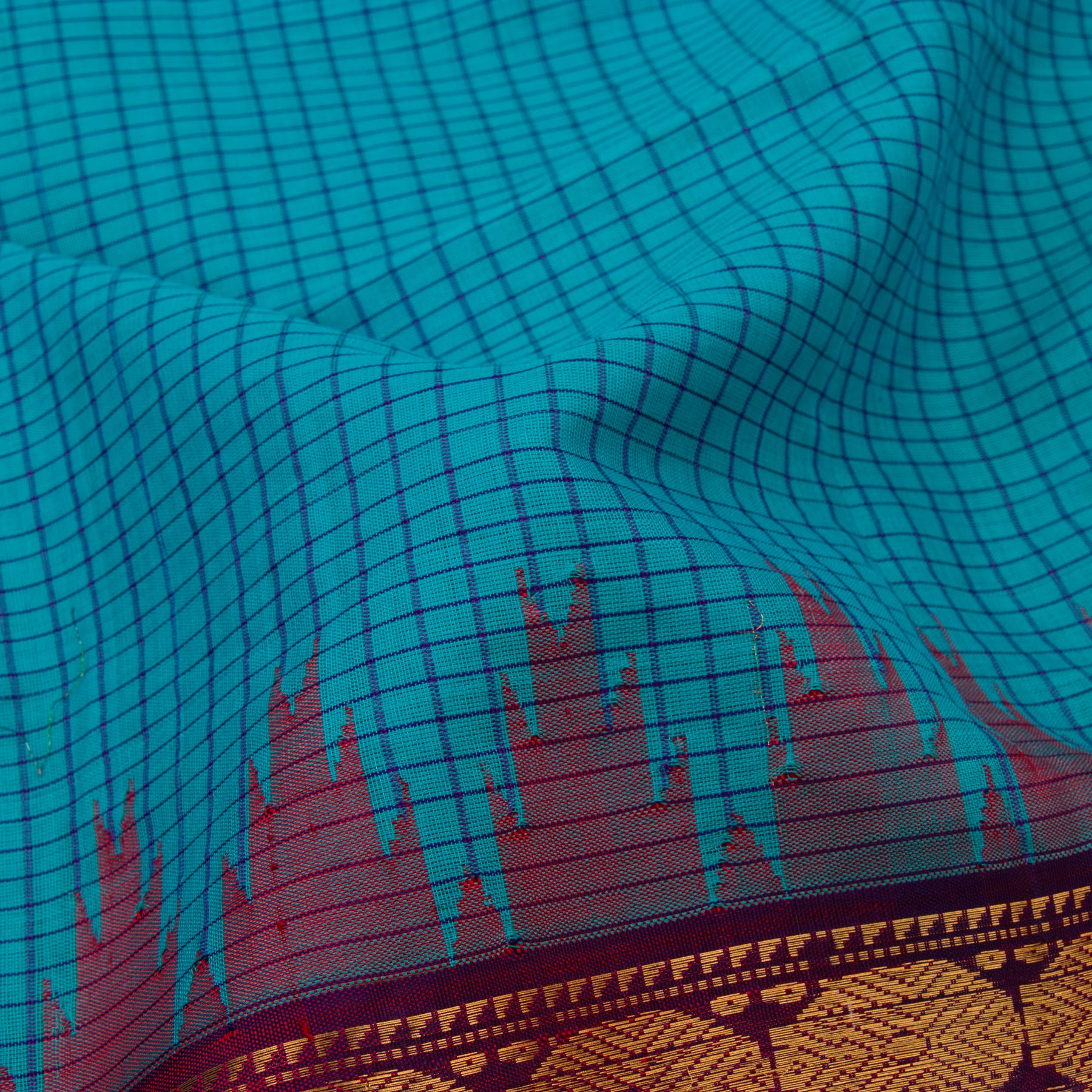 Kanakavalli Gadwal Silk/Cotton Sari 22-604-HS005-08068 - Fabric View