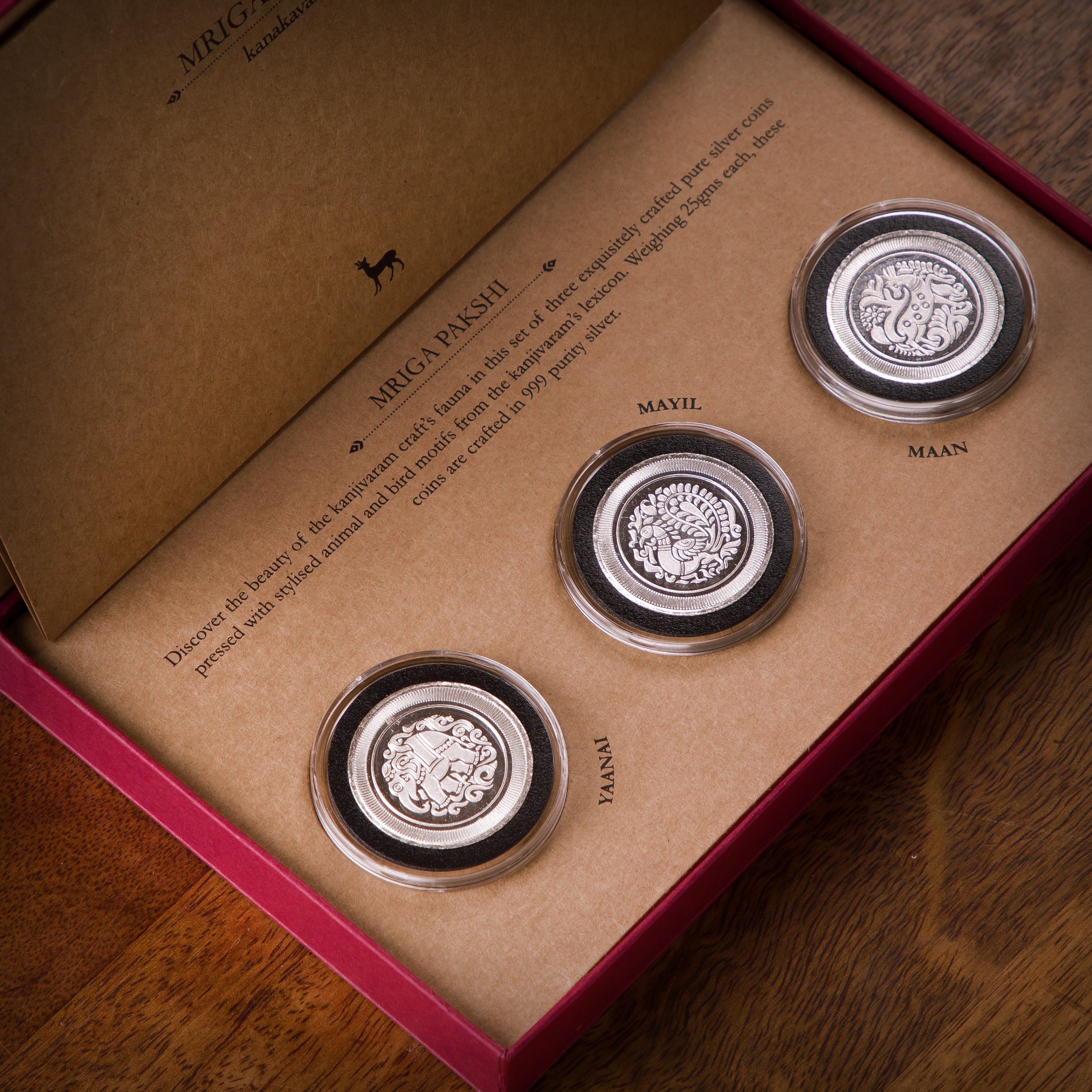 Kanakavalli Silver Coin Collectible Set (3 Coin Set)