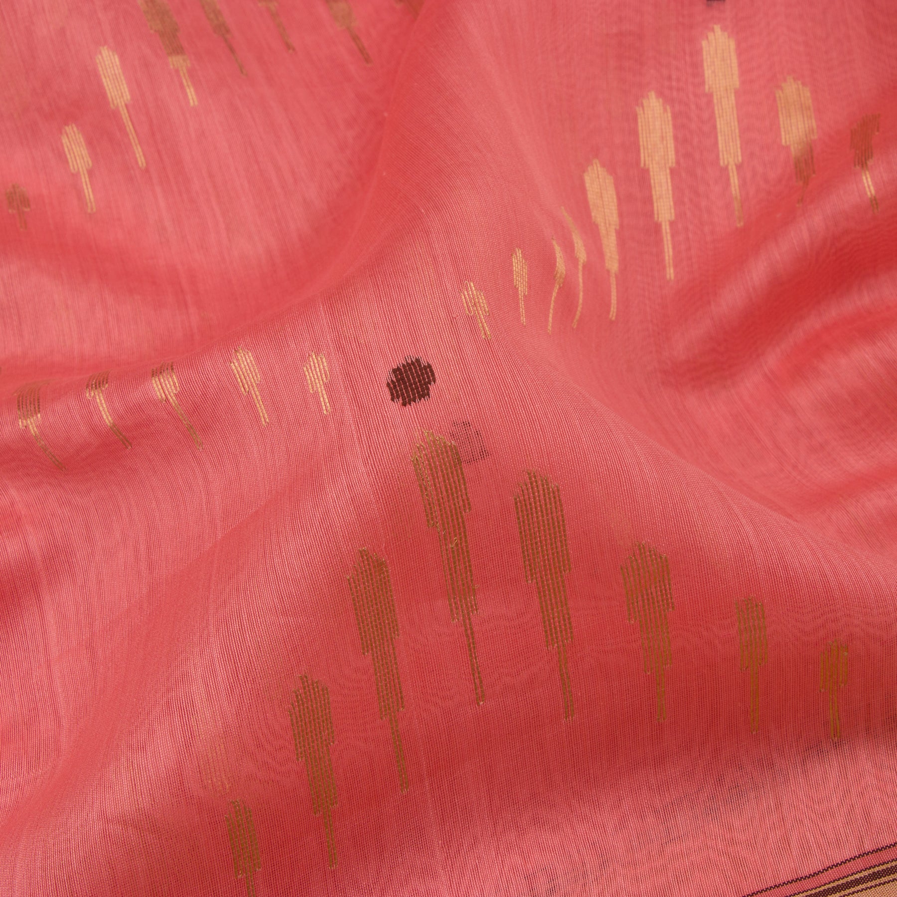 Pradeep Pillai Chanderi Silk/Cotton Sari 22-008-HS005-00947 - Fabric View