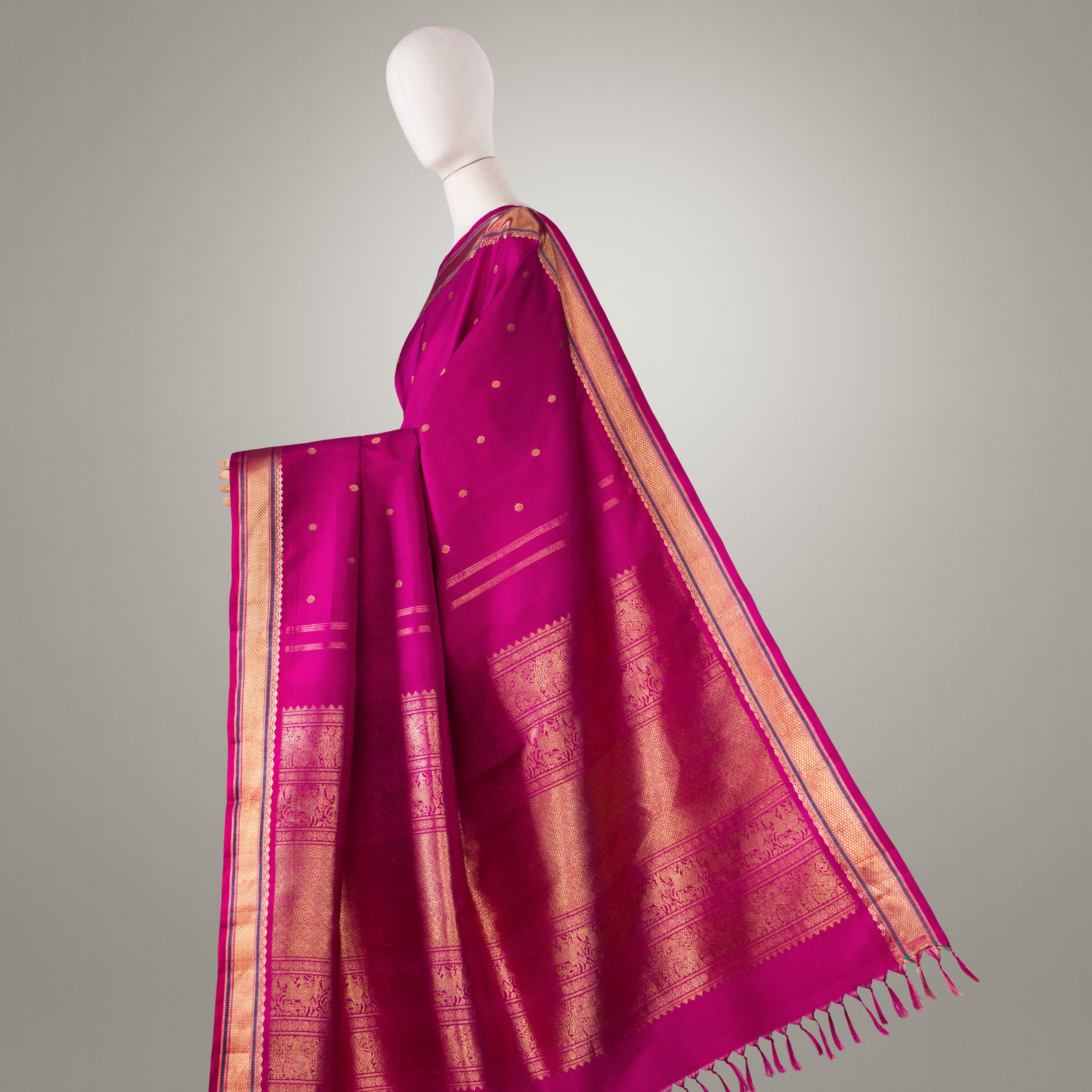 Kanakavalli Kanjivaram Silk Sari 22-040-HS001-15011 - Drape View 1