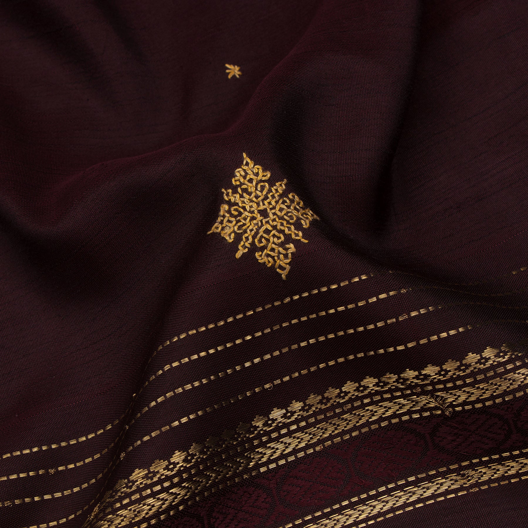 Kanakavalli X Kasuti Kanjivaram Silk Sari 22-041-HS001-02368 - Fabric View