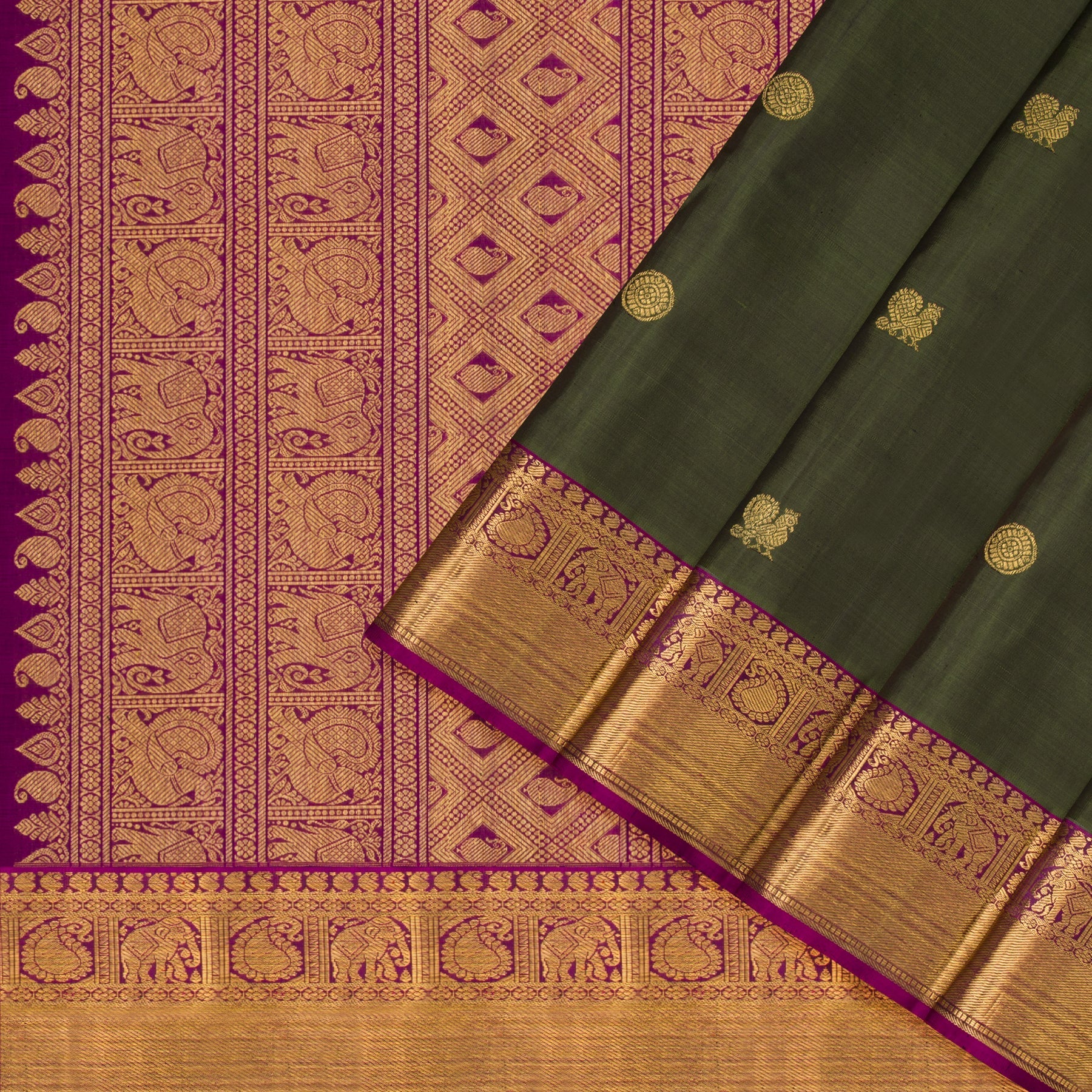 Kanakavalli Kanjivaram Silk Sari 22-595-HS001-13375 - Cover View