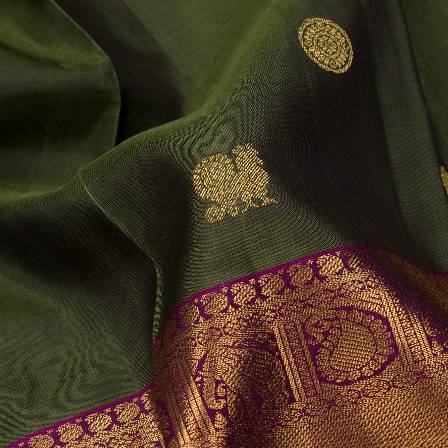 Kanakavalli Kanjivaram Silk Sari 22-595-HS001-13375 - Fabric View