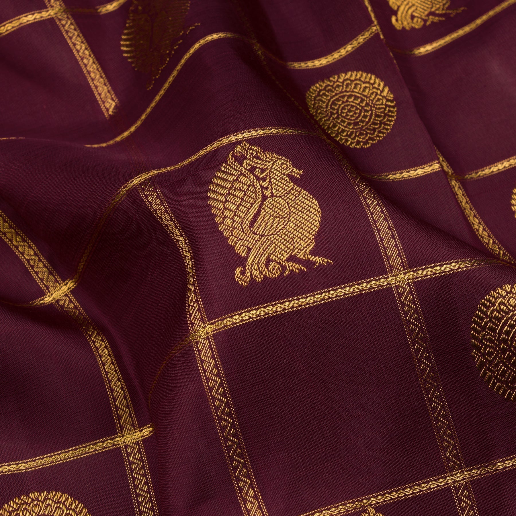 Kanakavalli Kanjivaram Silk Sari 22-599-HS001-07190 - Fabric View