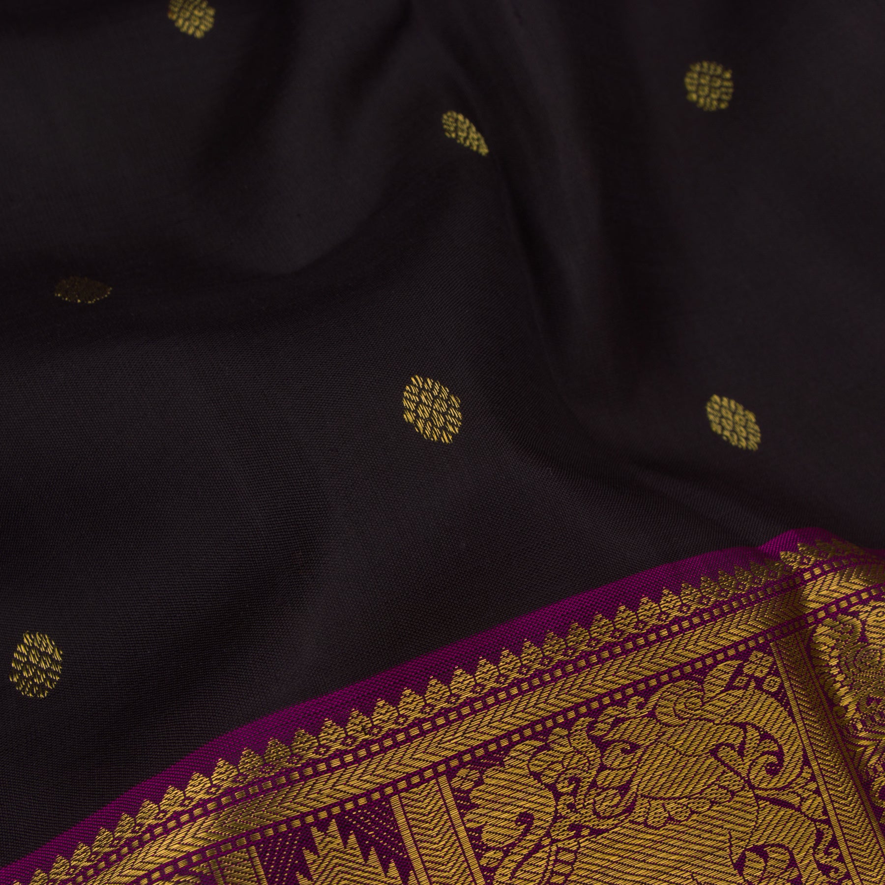 Kanakavalli Kanjivaram Silk Sari 22-599-HS001-09864 - Fabric View
