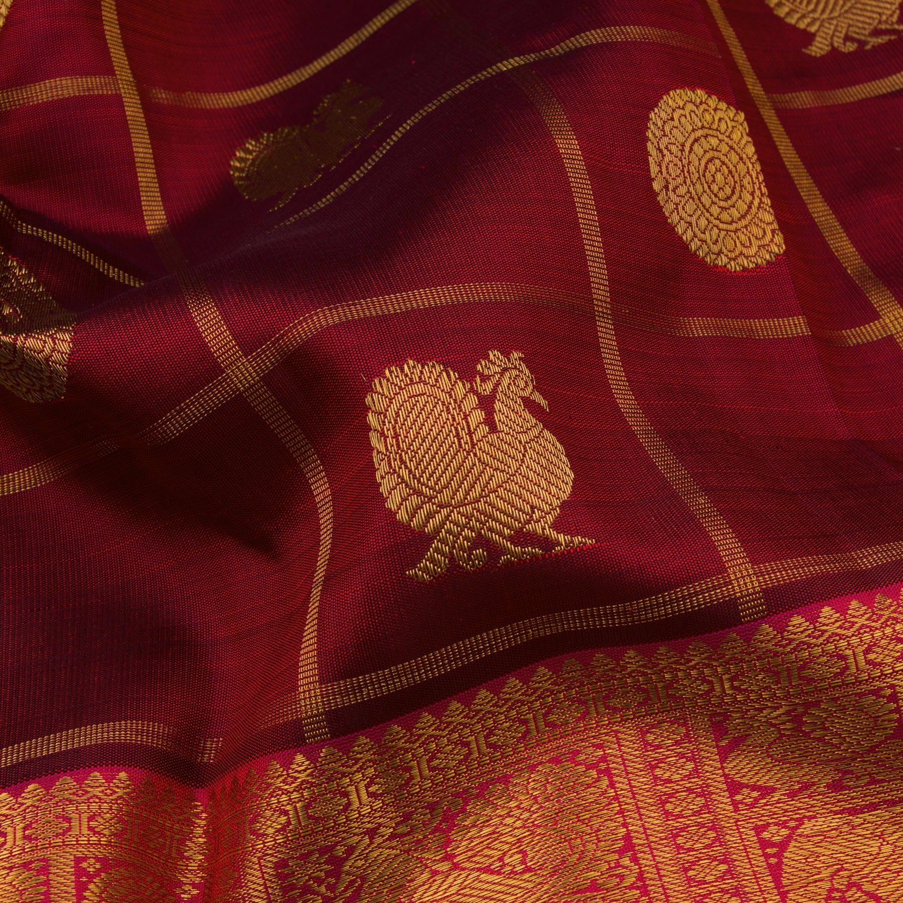 Kanakavalli Kanjivaram Silk Sari 22-599-HS001-11238 - Fabric View