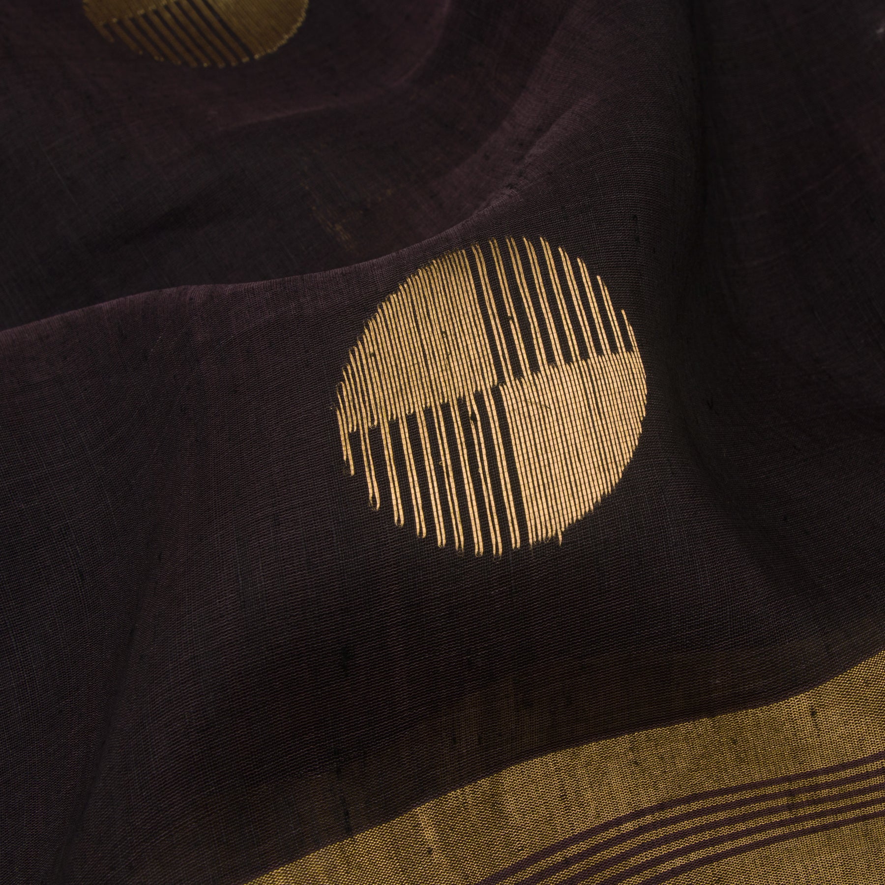Pradeep Pillai Linen/Silk Sari 23-008-HS004-00201 - Fabric View