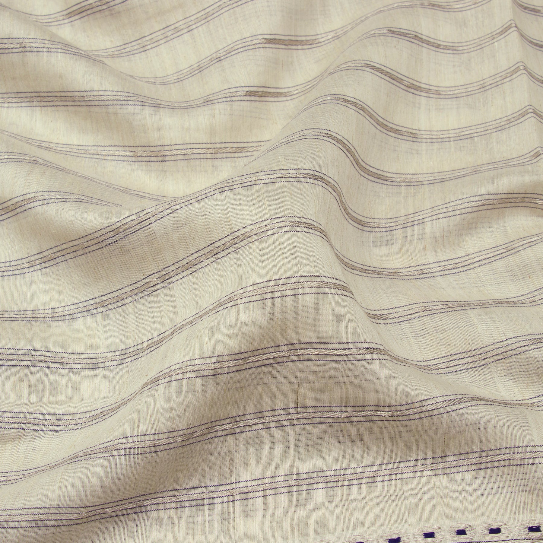 Pradeep Pillai Linen/Silk Sari 23-008-HS004-00887 - Fabric View