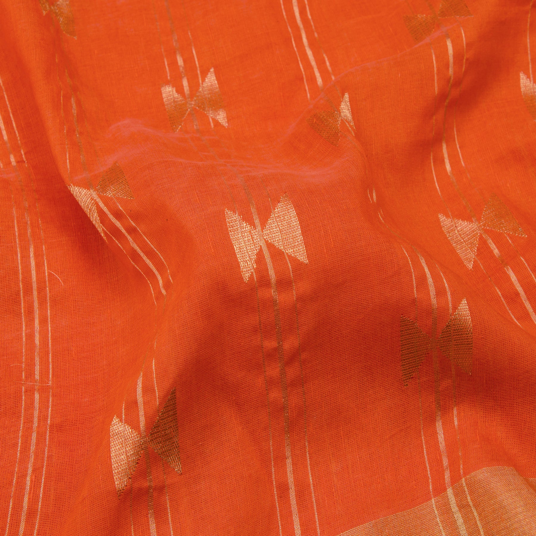 Pradeep Pillai Linen/Cotton Sari 23-008-HS004-00891 - Fabric View
