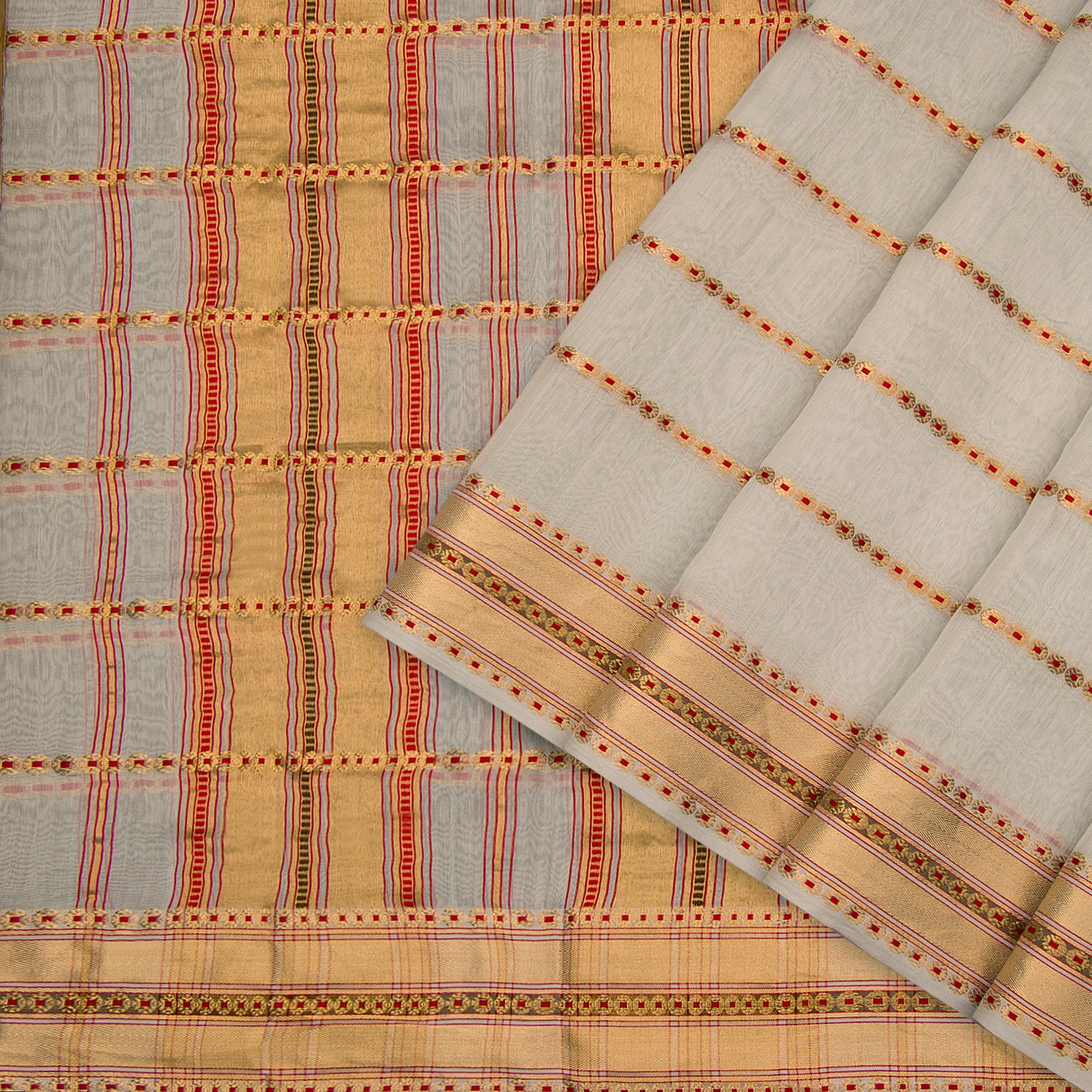 Pradeep Pillai Chanderi Silk/Cotton Sari 23-008-HS005-00035 - Cover View