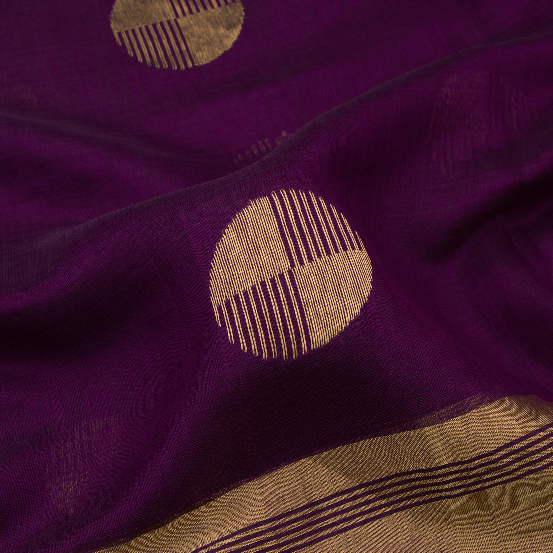 Pradeep Pillai Chanderi Silk/Cotton Sari 23-008-HS005-00073 - Fabric View