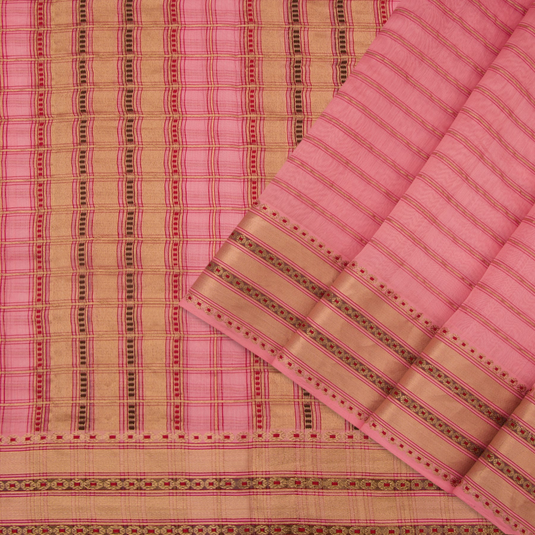 Pradeep Pillai Chanderi Silk/Cotton Sari 23-008-HS005-00124 - Cover View