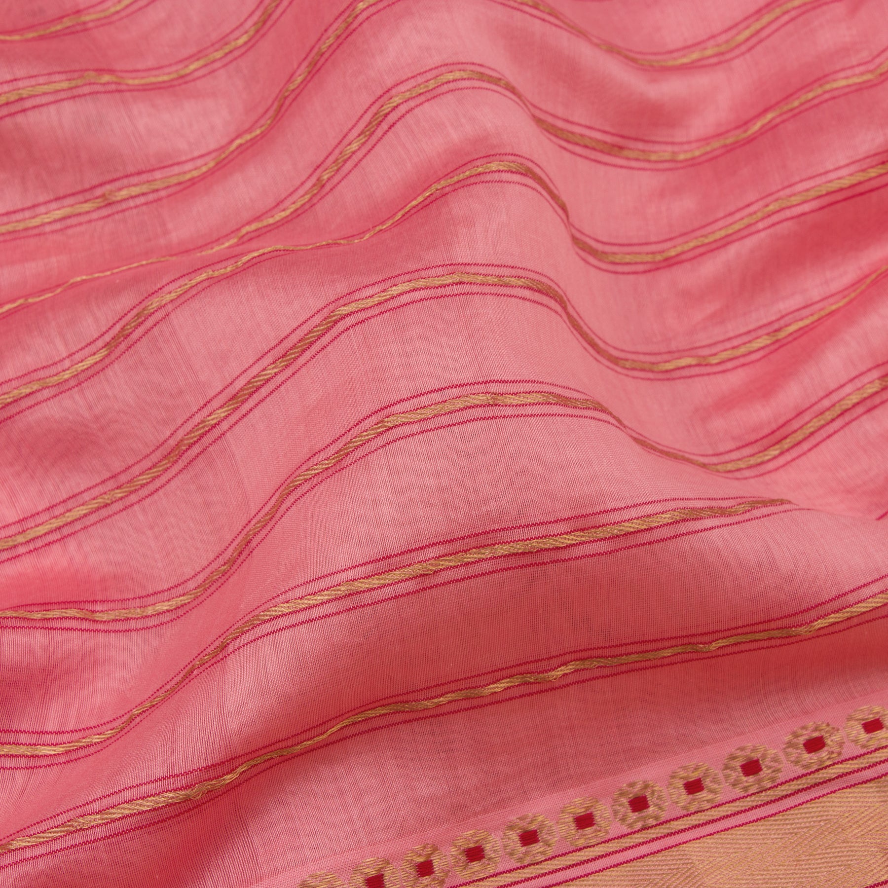 Pradeep Pillai Chanderi Silk/Cotton Sari 23-008-HS005-00124 - Fabric View