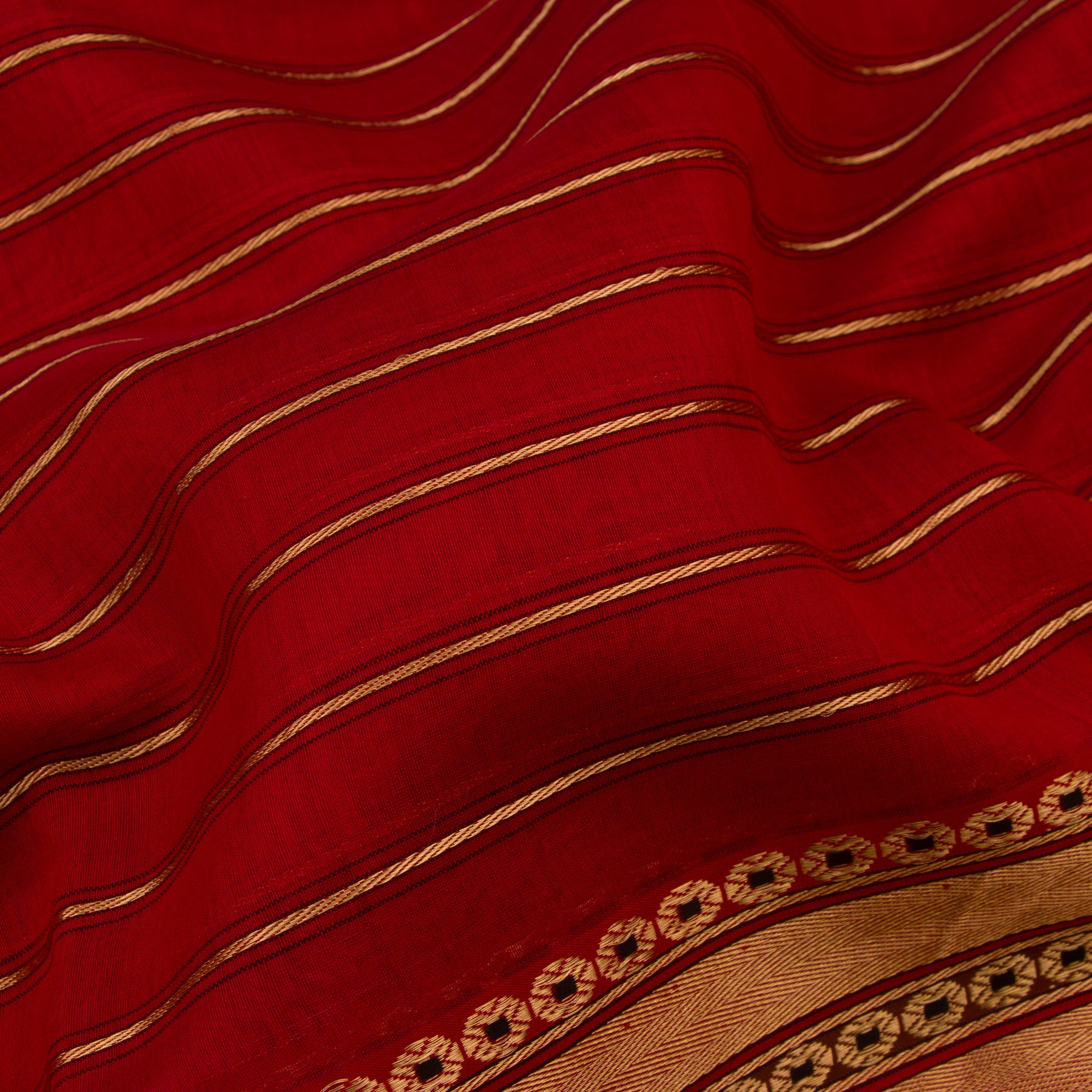 Pradeep Pillai Chanderi Silk/Cotton Sari 23-008-HS005-00189 - Fabric View