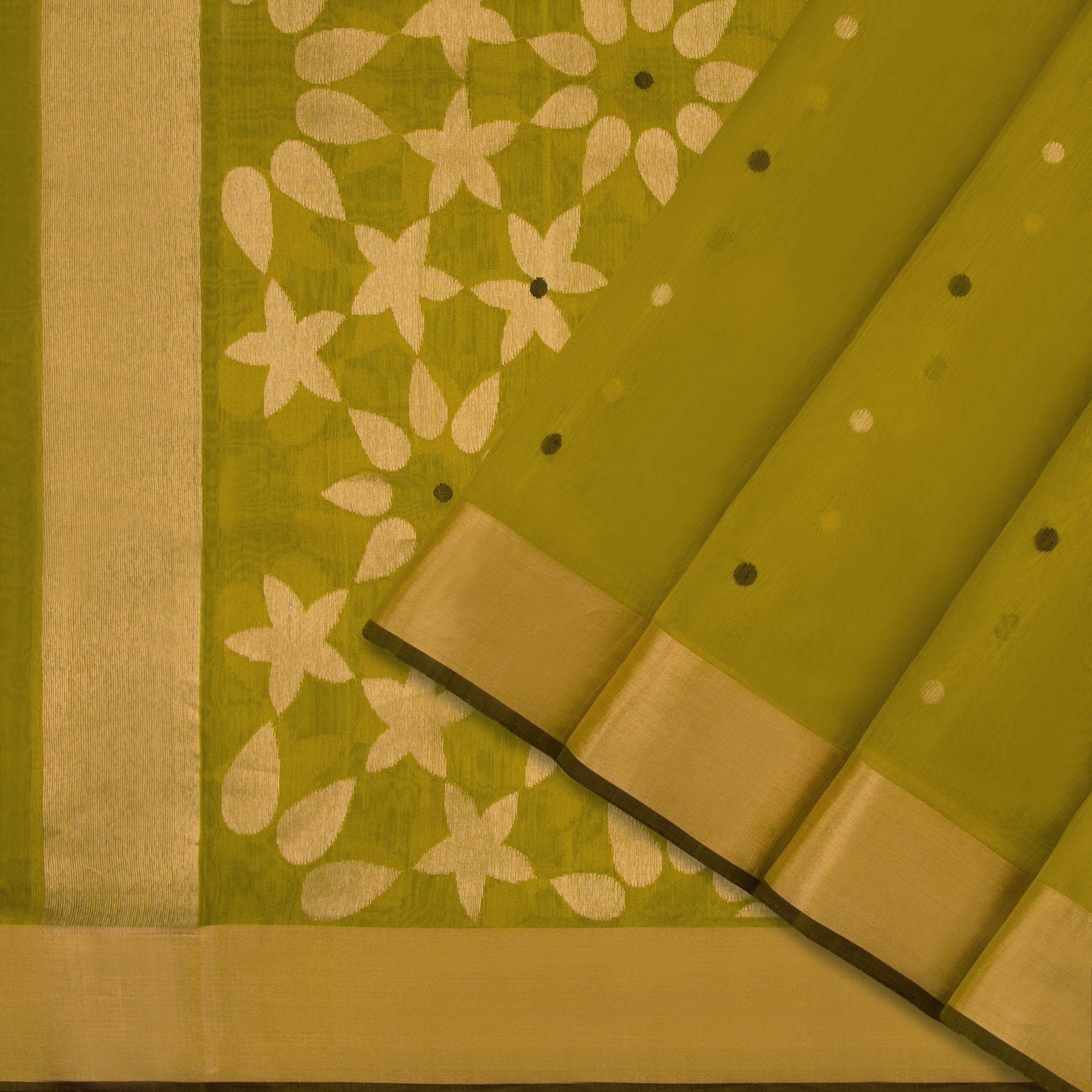 Pradeep Pillai Chanderi Silk/Cotton Sari 23-008-HS005-00220 - Cover View