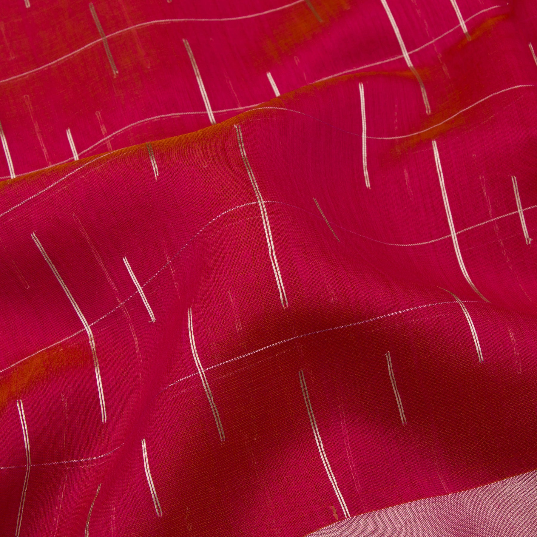 Pradeep Pillai Chanderi Silk/Cotton Sari 23-008-HS005-00257 - Fabric view