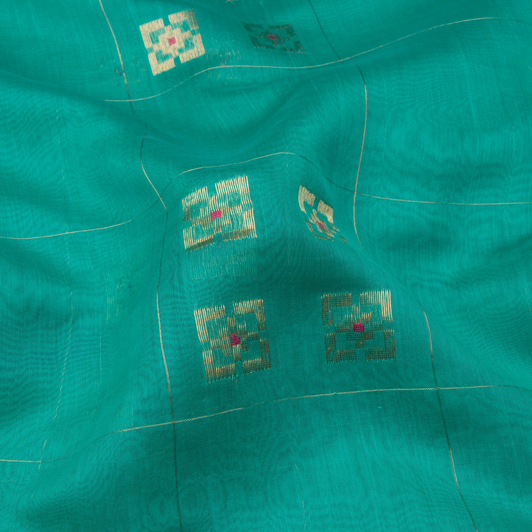 Pradeep Pillai Chanderi Silk/Cotton Sari 23-008-HS005-00275 - Fabric View