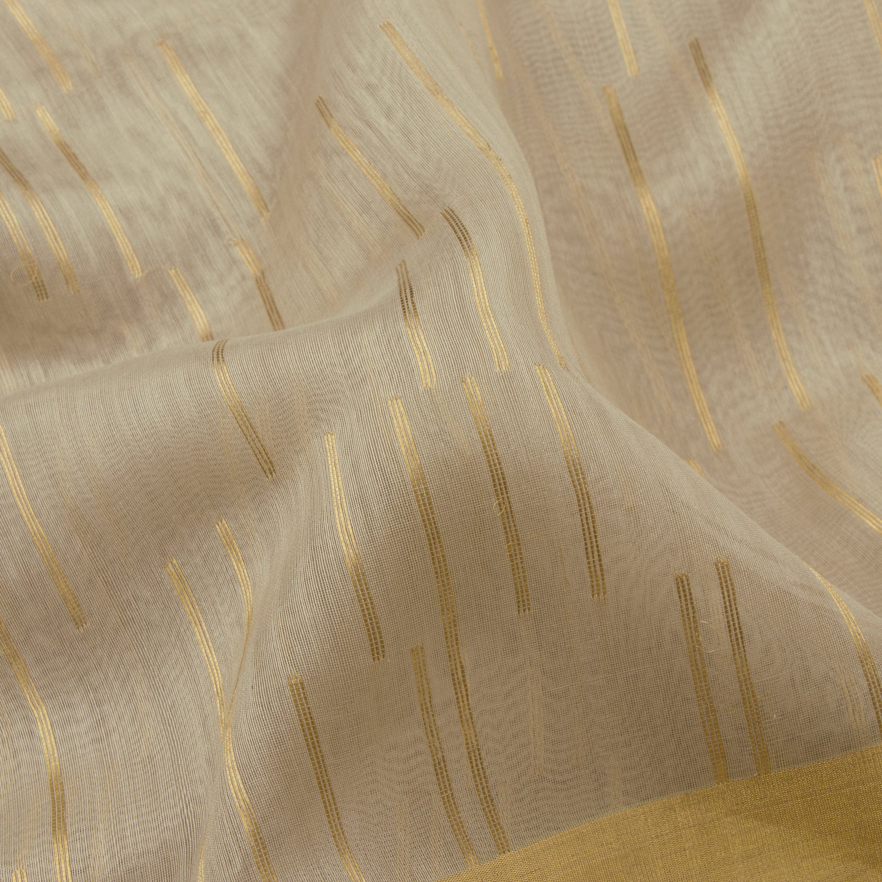 Pradeep Pillai Chanderi Silk/Cotton Sari 23-008-HS005-00283 - Fabric View
