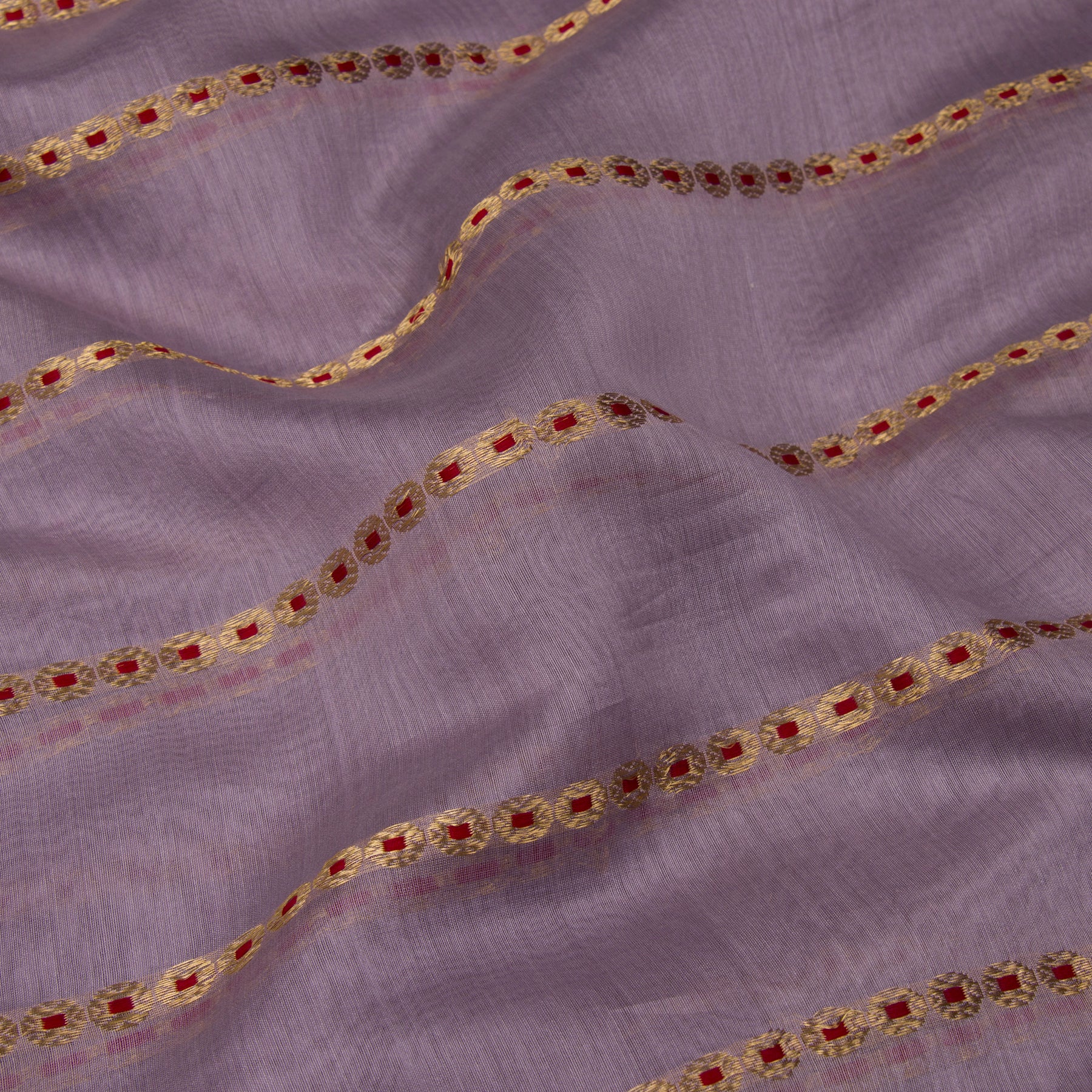 Pradeep Pillai Chanderi Silk/Cotton Sari 23-008-HS005-00303 - Fabric View