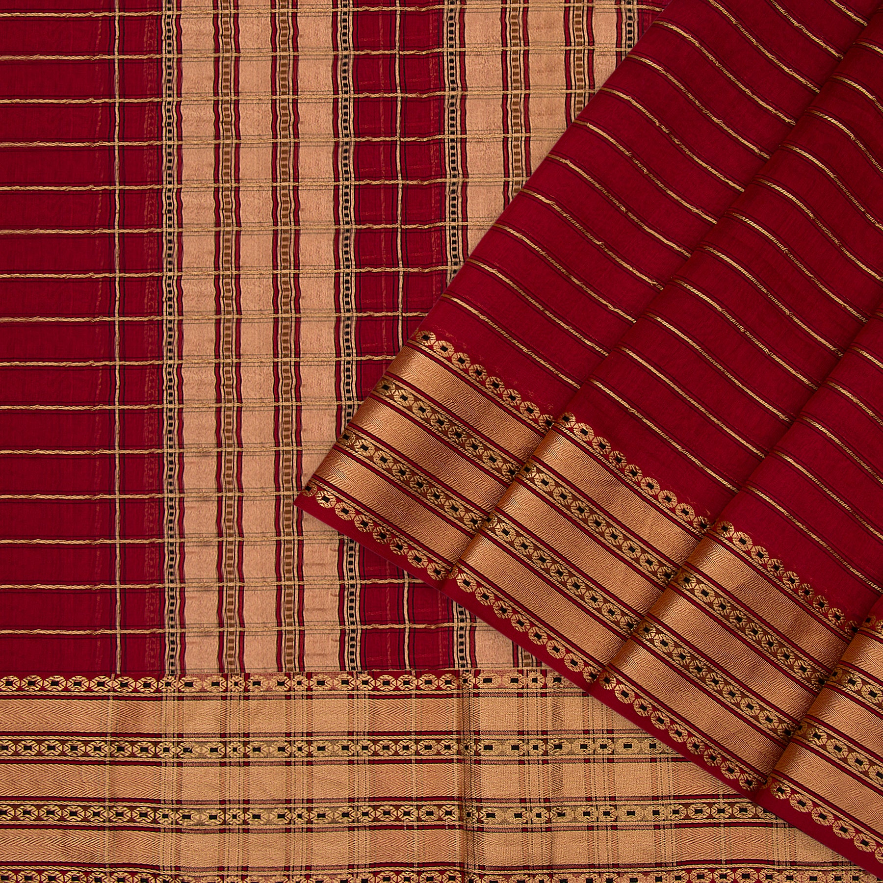 Pradeep Pillai Chanderi Silk/Cotton Sari 23-008-HS005-00360 - Cover View