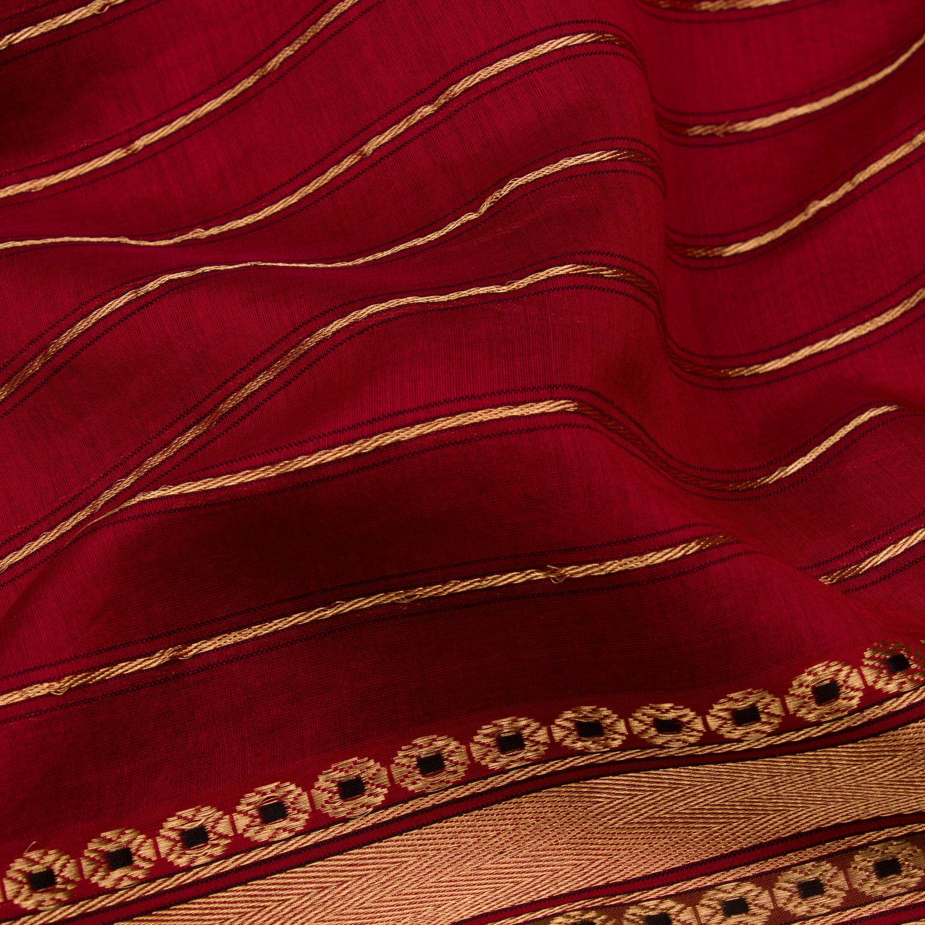 Pradeep Pillai Chanderi Silk/Cotton Sari 23-008-HS005-00360 - Fabric View