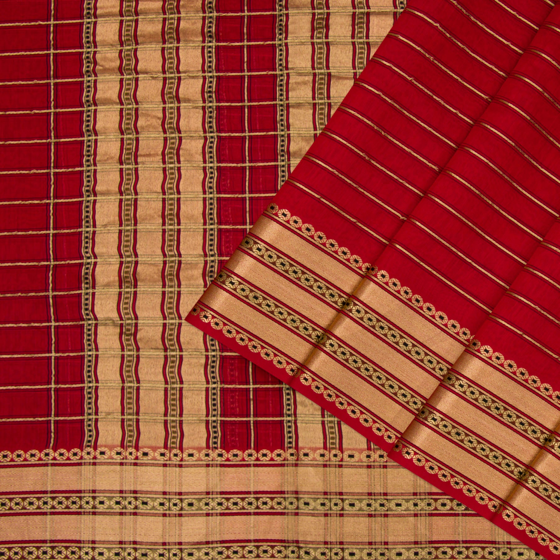 Pradeep Pillai Chanderi Silk/Cotton Sari 23-008-HS005-00365 - Cover View