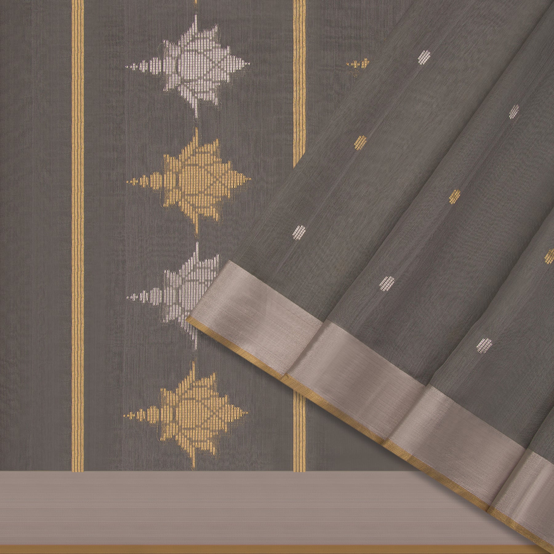Pradeep Pillai Chanderi Silk/Cotton Sari 23-008-HS005-00766 - Cover View
