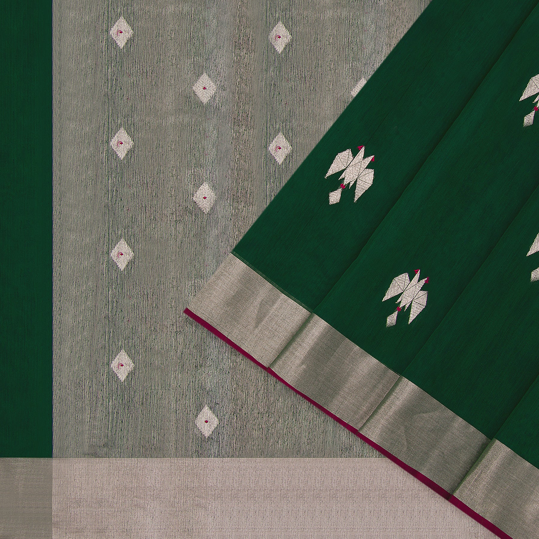 Pradeep Pillai Chanderi Silk/Cotton Sari 23-008-HS005-00786 - Cover View