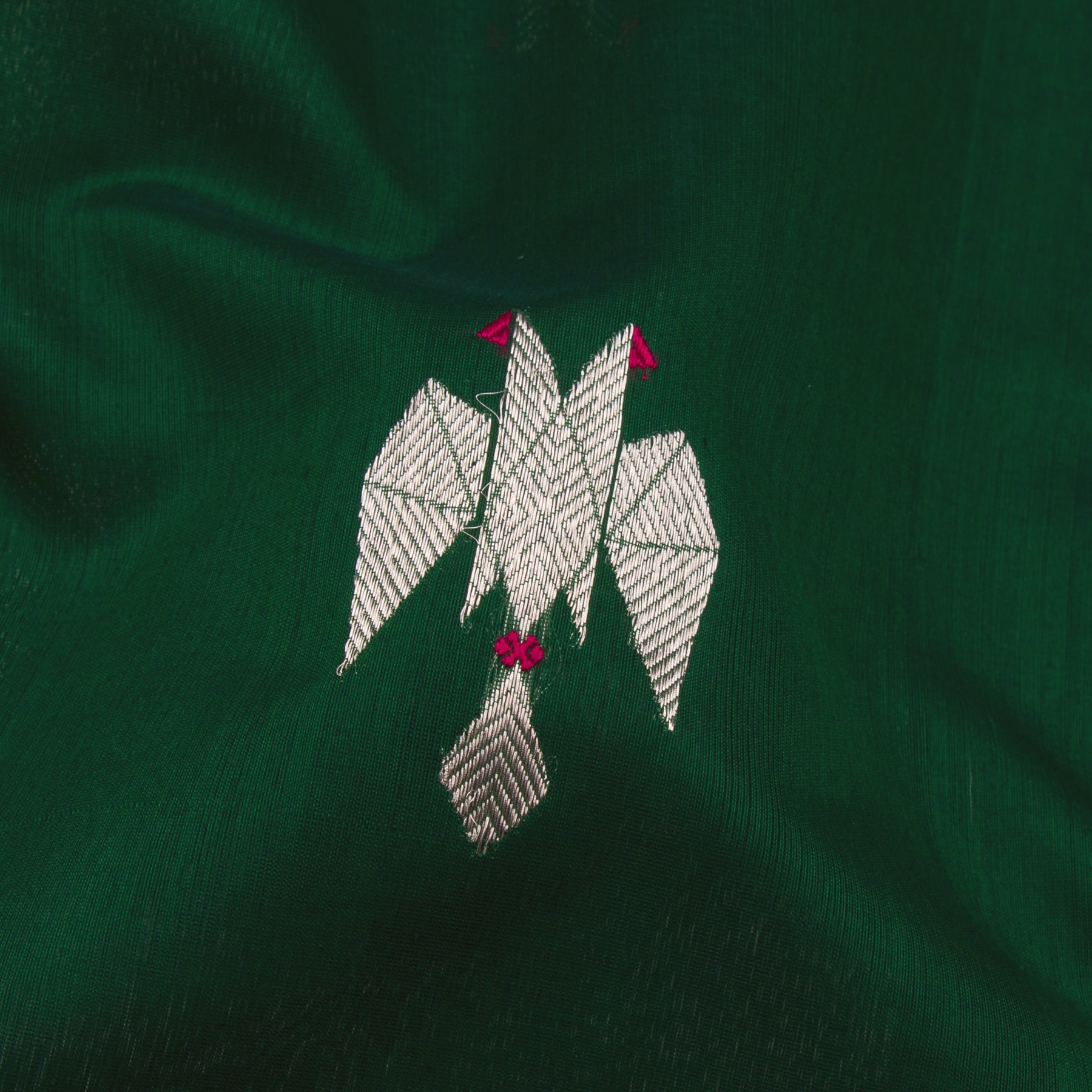 Pradeep Pillai Chanderi Silk/Cotton Sari 23-008-HS005-00786 - Fabric View