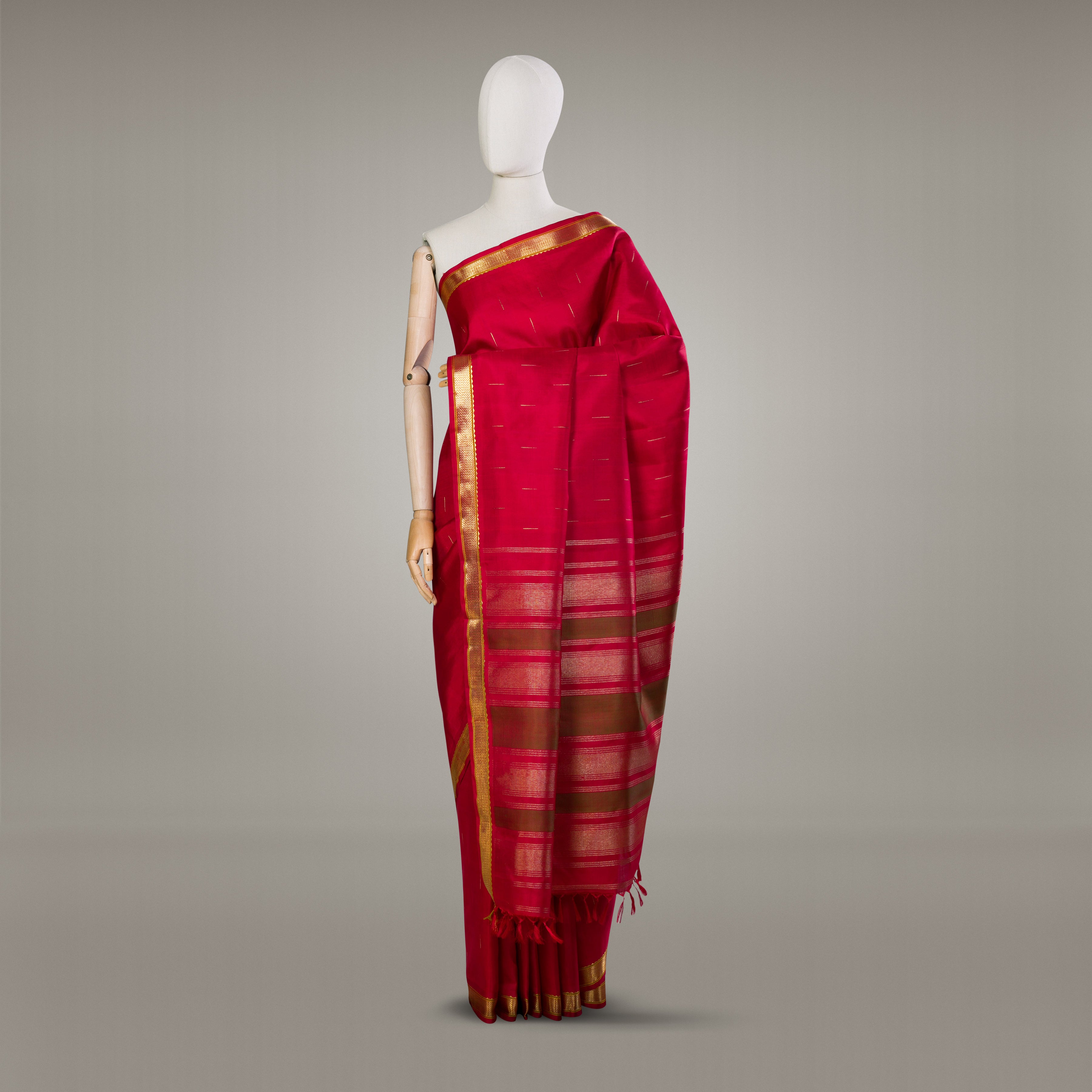 Kanakavalli Kanjivaram Silk Sari 23-040-HS001-00902 - Drape View