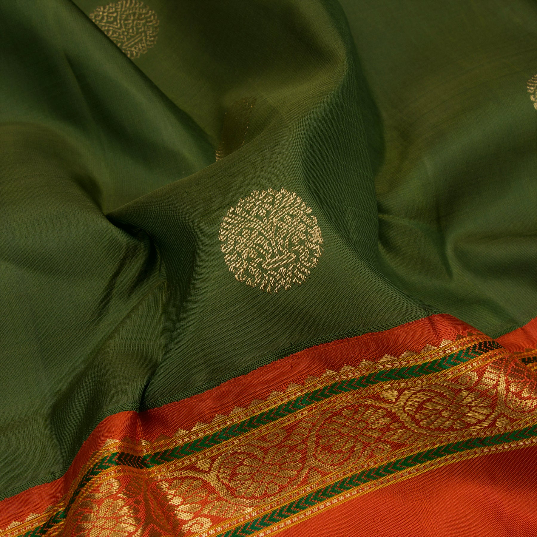 Kanakavalli Kanjivaram Silk Sari 23-040-HS001-01899 - Fabric View