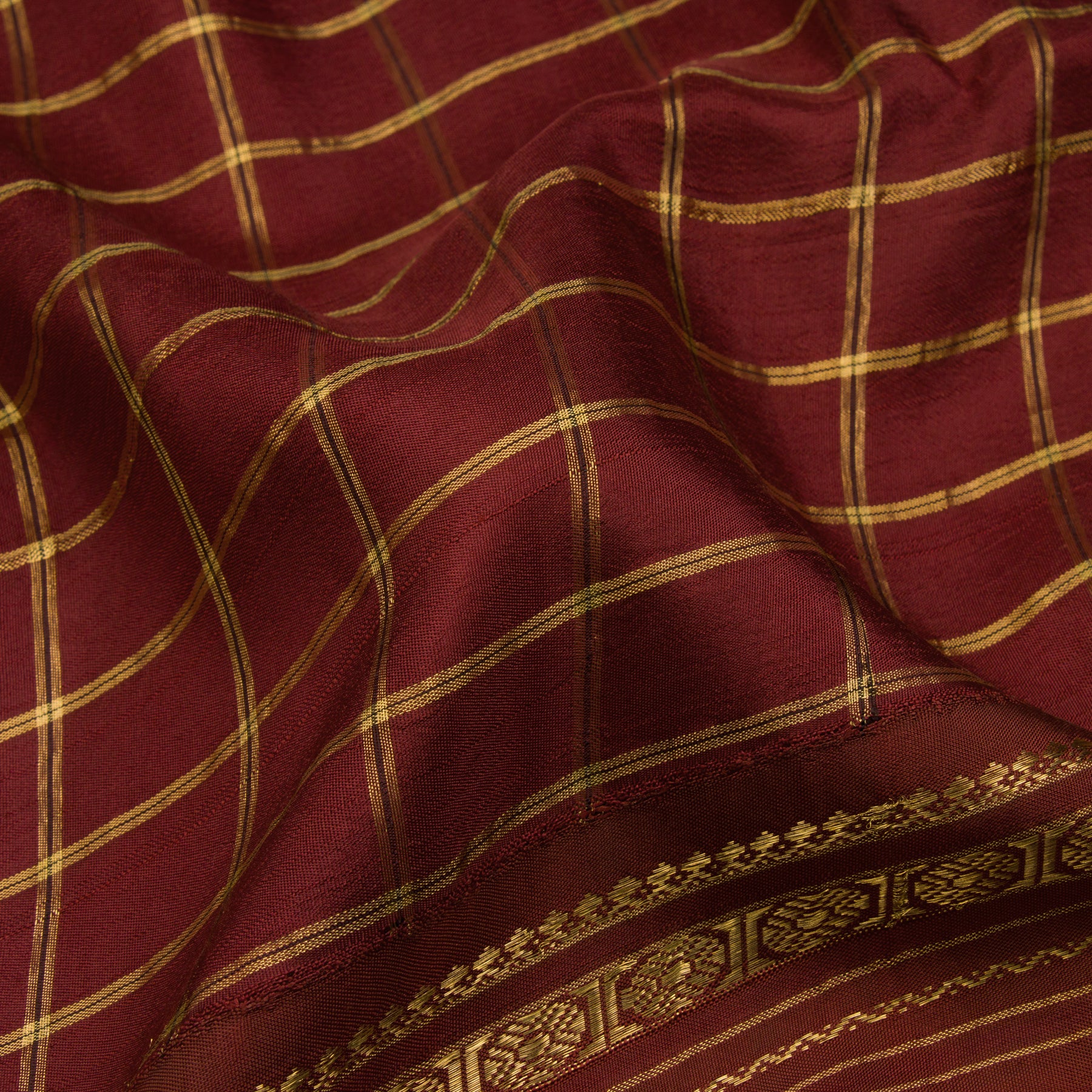 Kanakavalli Kanjivaram Silk Sari 23-040-HS001-03235 - Fabric View