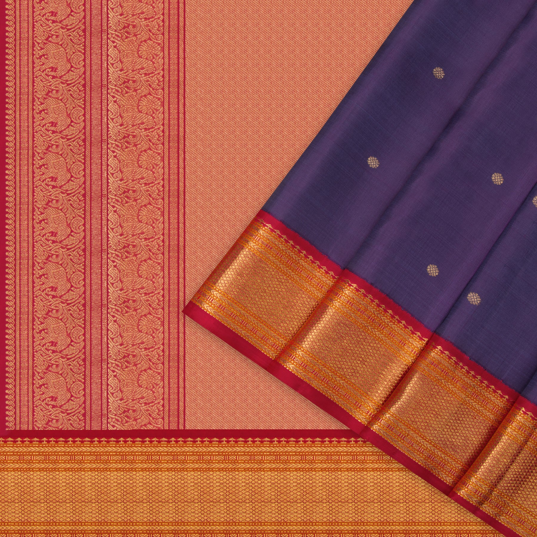 Kanakavalli Kanjivaram Silk Sari 23-040-HS001-09287 - Cover View